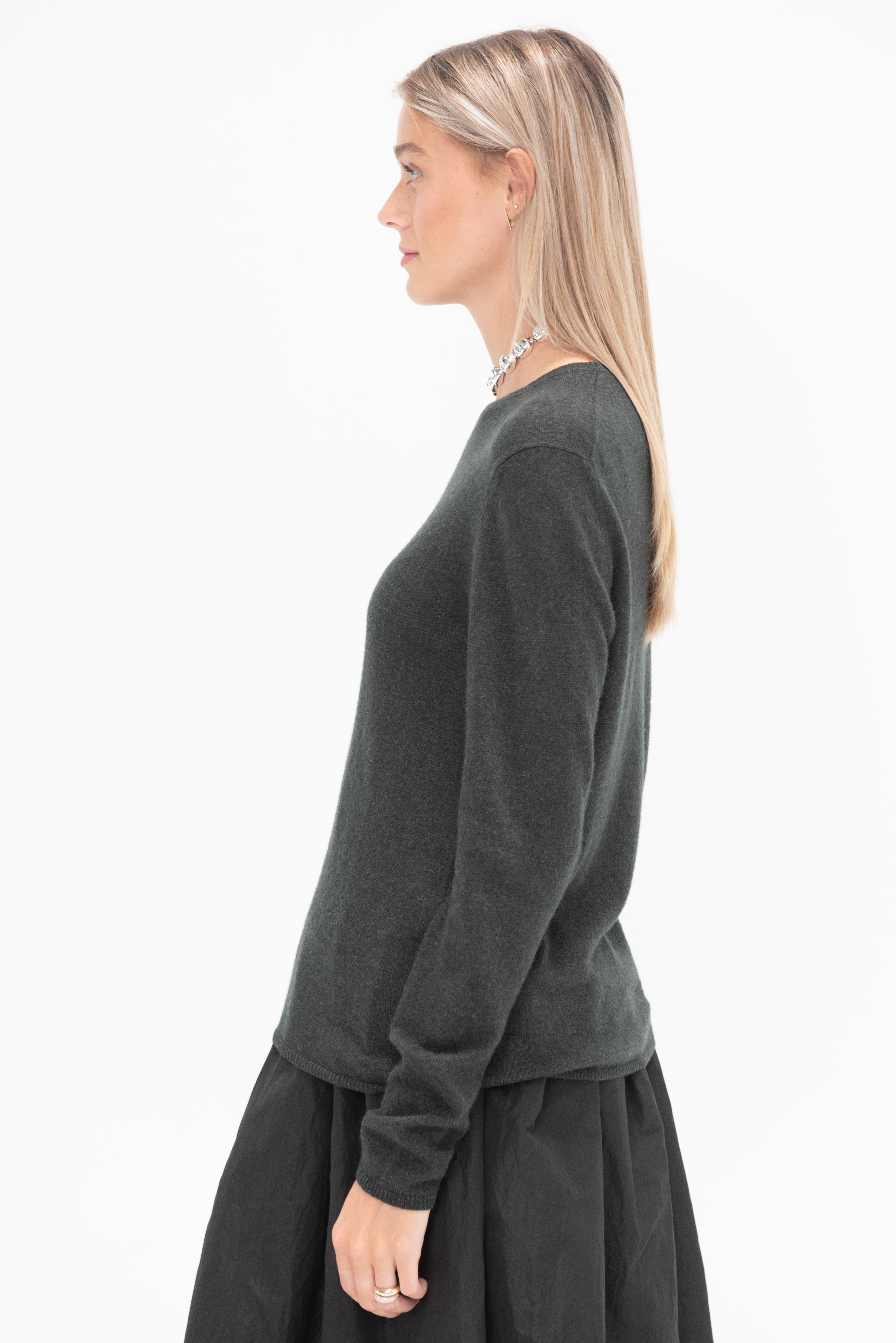 Crewneck Knit Top, Forest