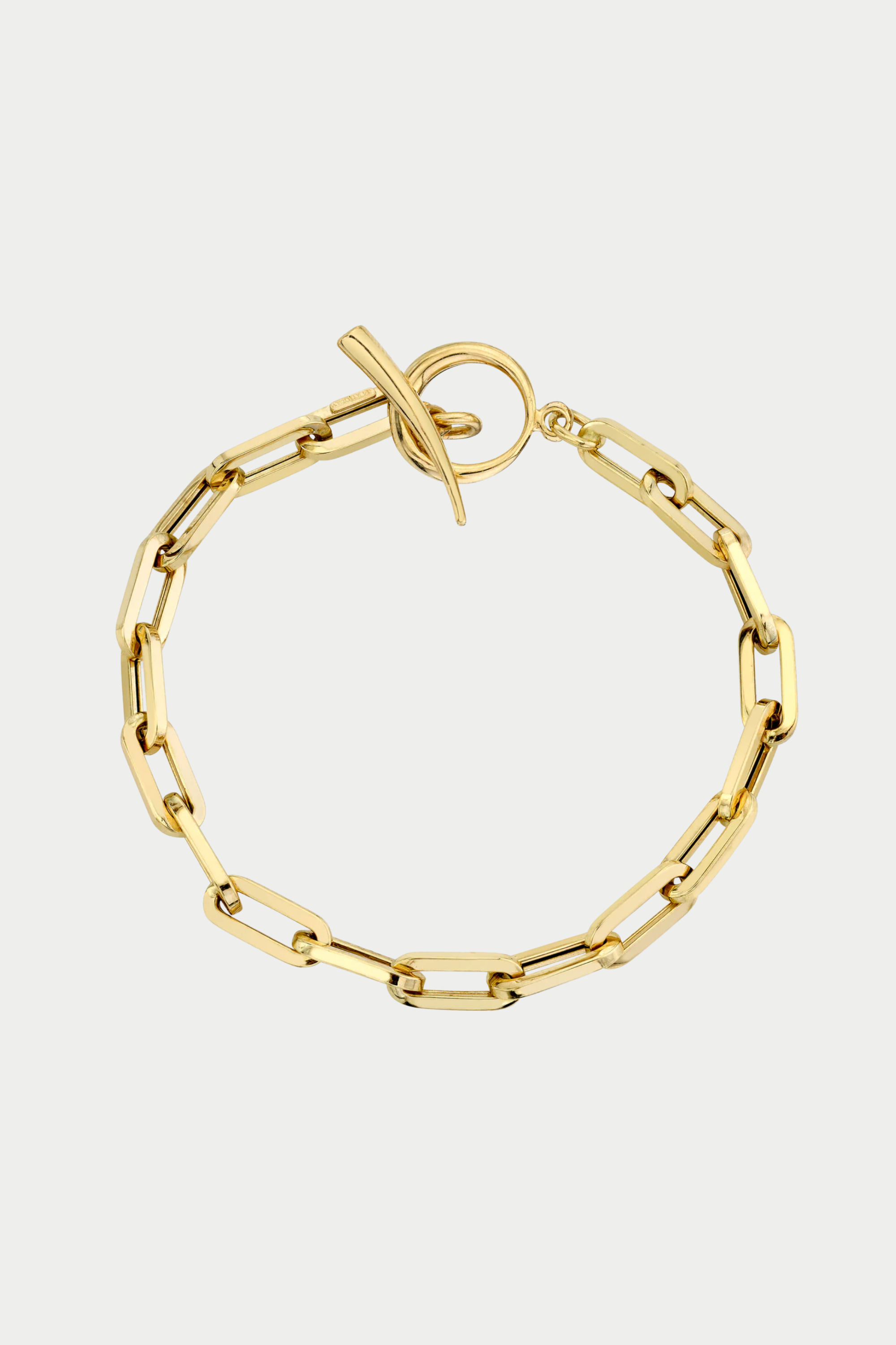 Fine Rectangular Link Chain Bracelet, Yellow Gold – Kick Pleat