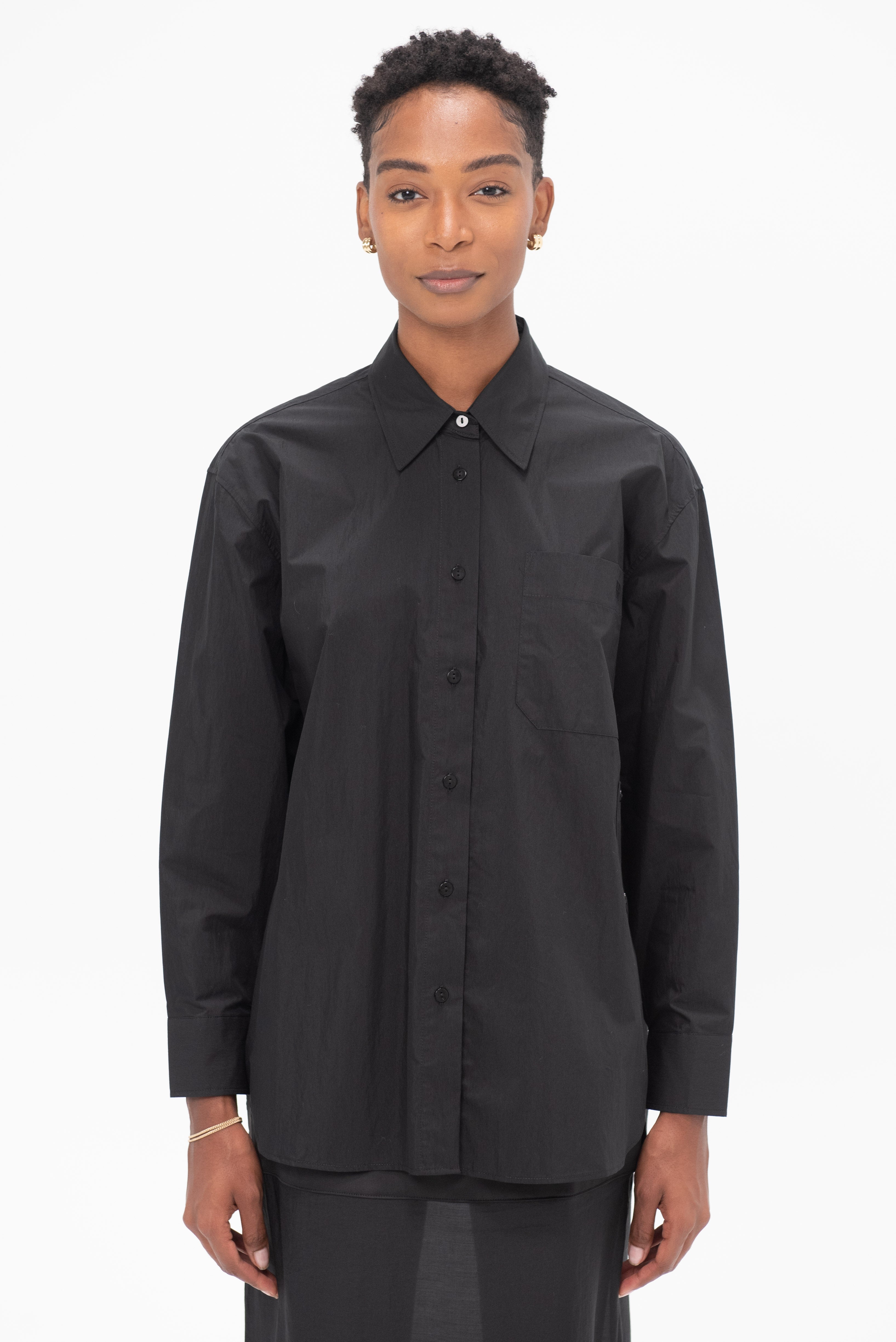 Mijeong Park Oversized Shirt, Black – Kick Pleat