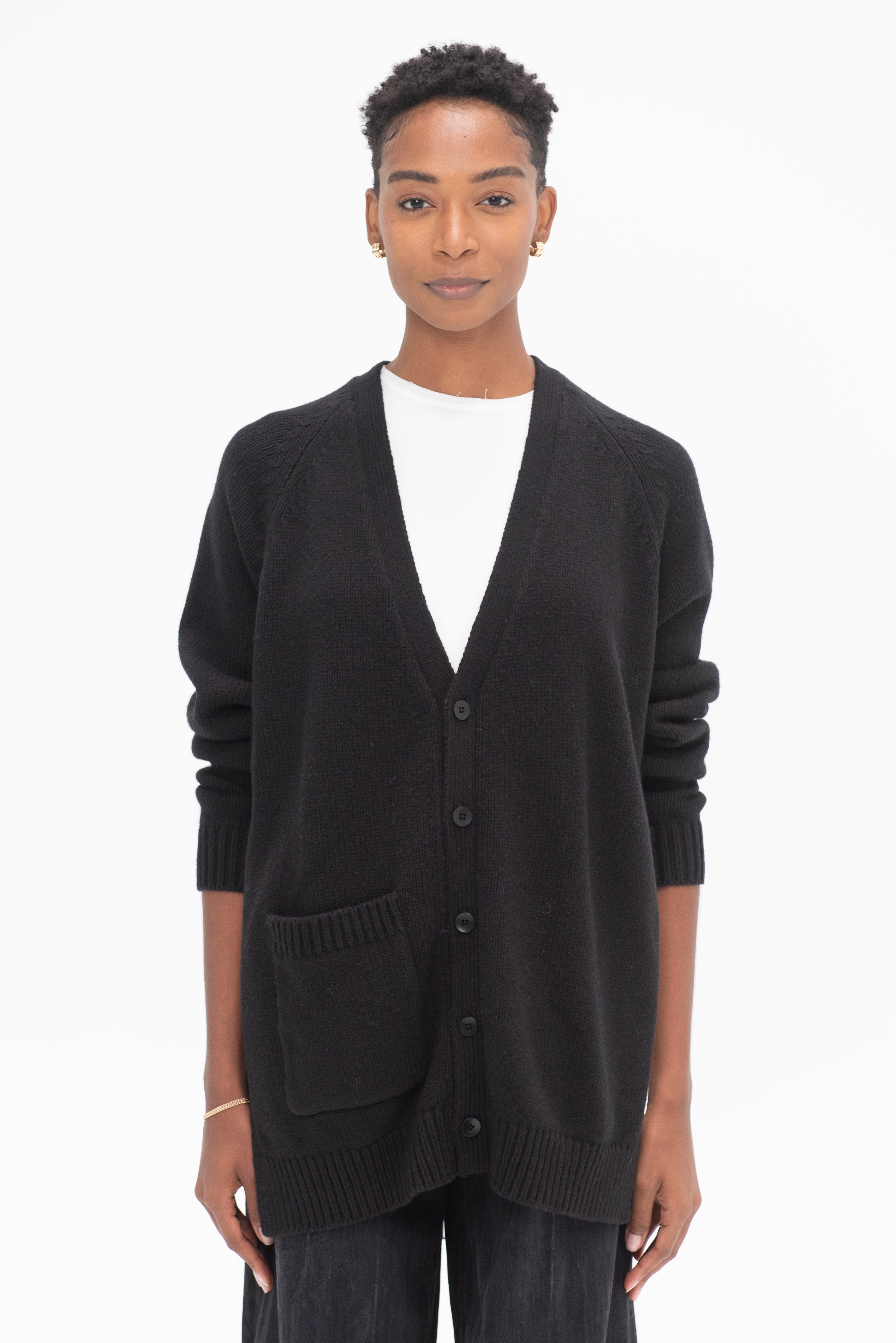 Tibi Soft Sweater Fringed Half Cardigan, Black – Kick Pleat