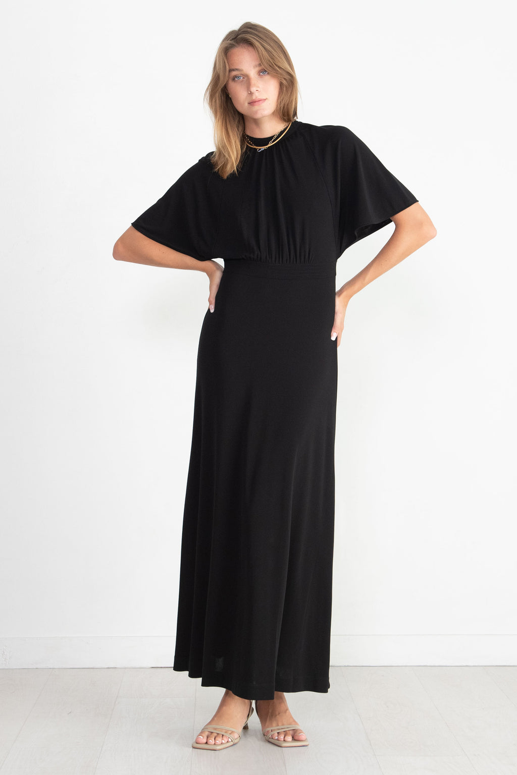 Draped Jersey Maxi Dress in Grey - Toteme