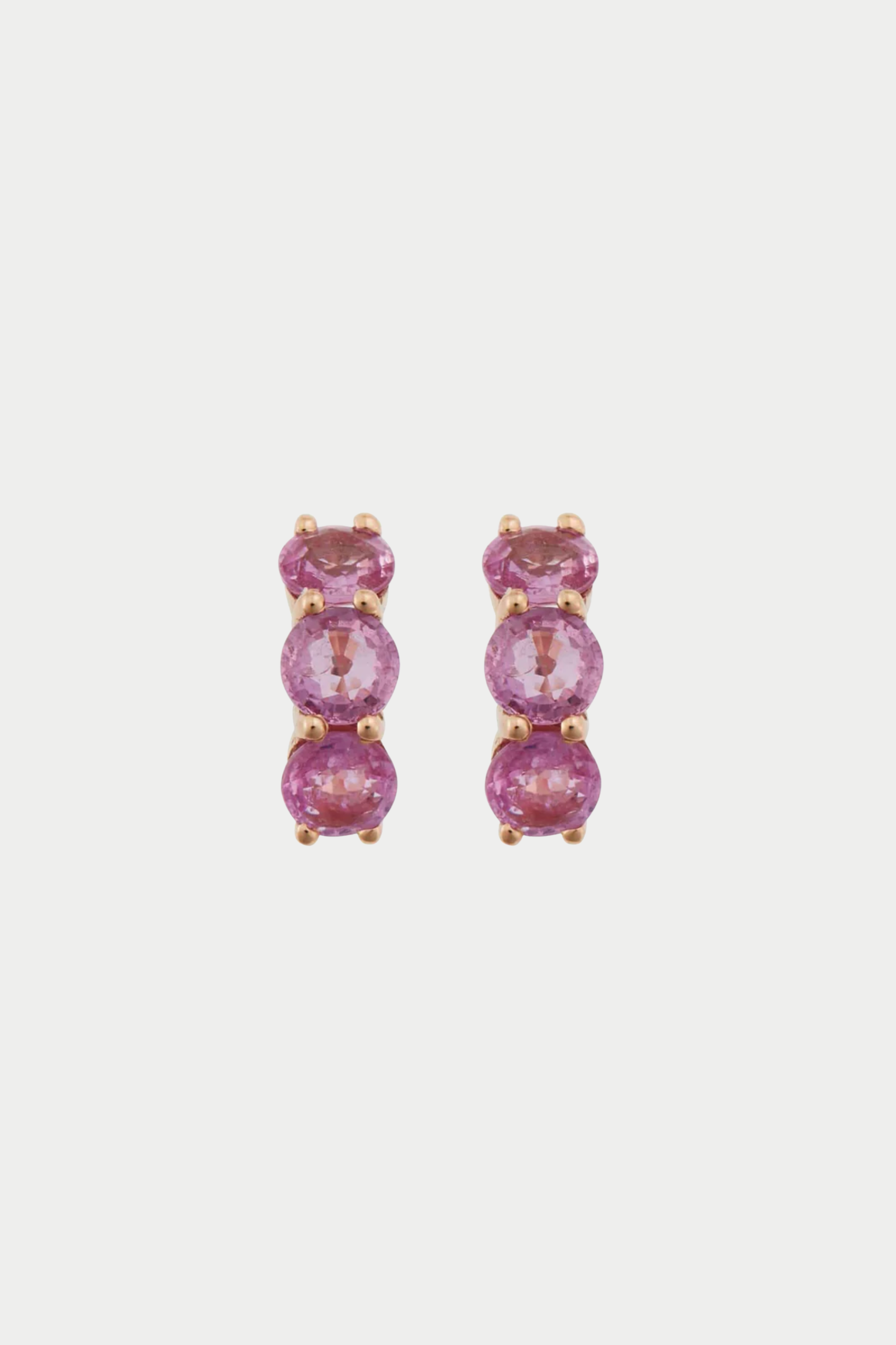 ILEANA MAKRI - Huggie Hoops, Pink Sapphires