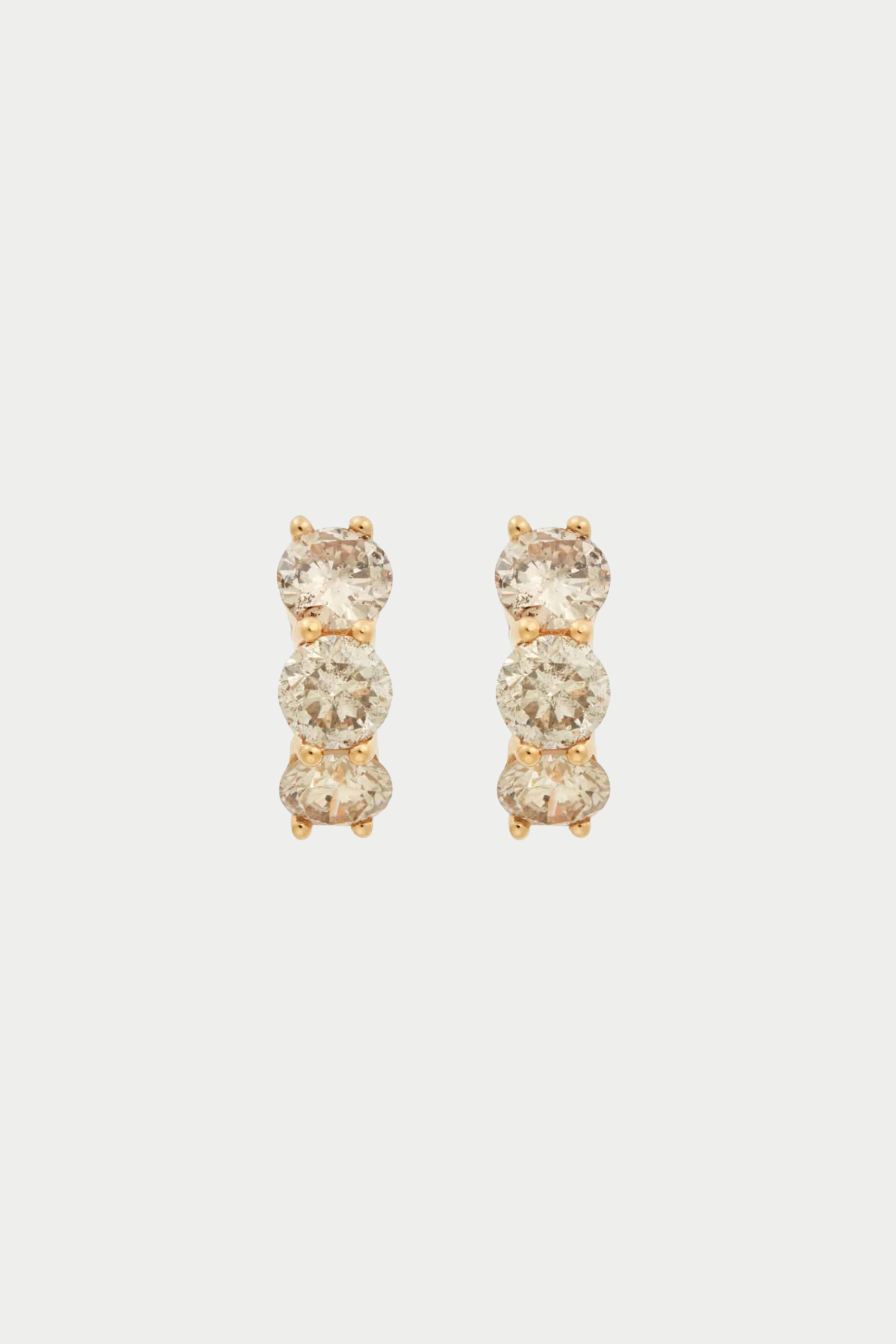 ILEANA MAKRI - Huggie Hoops, Light Brown Diamonds