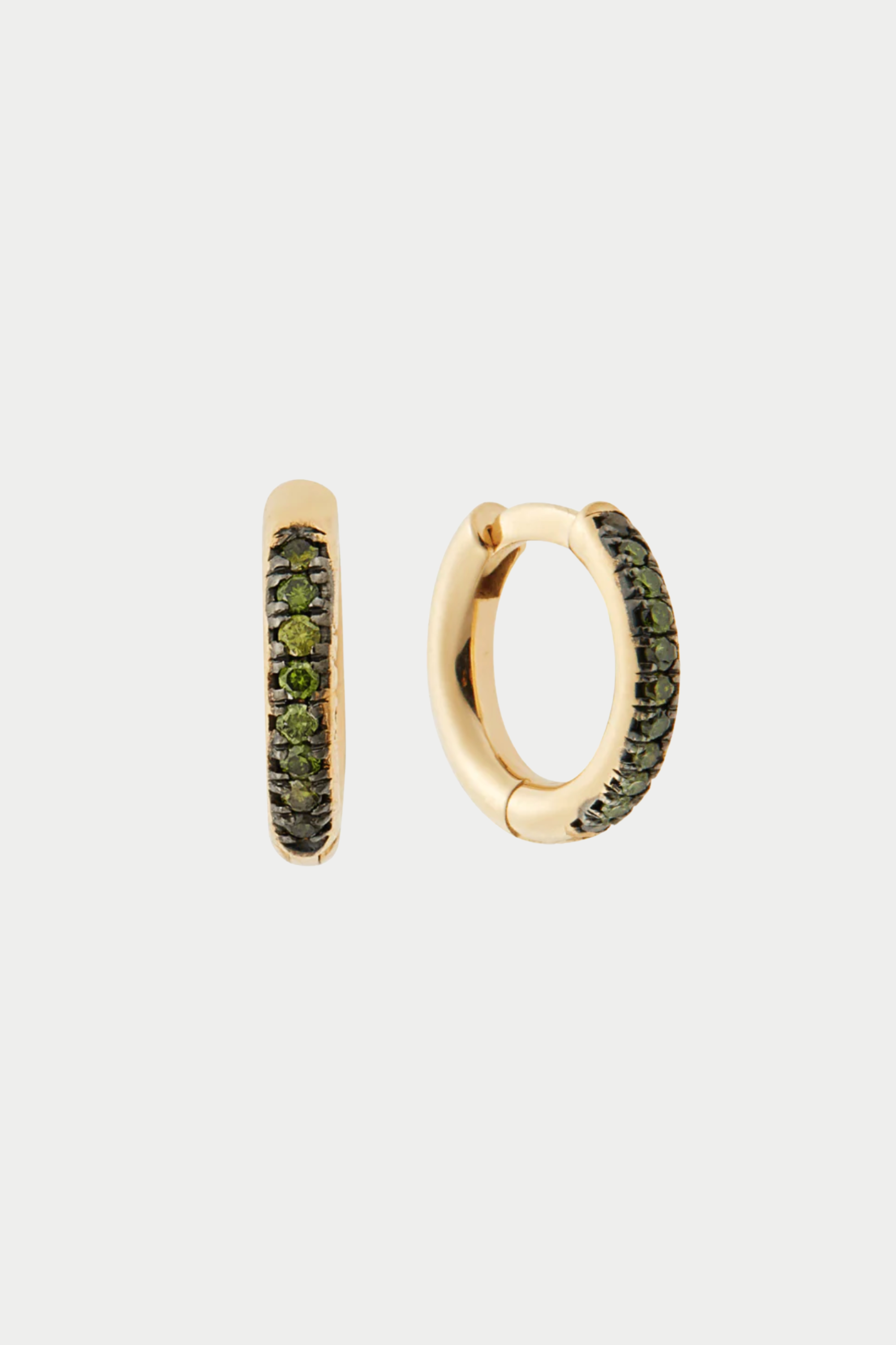 ILEANA MAKRI - Seamless Midi Hoop, Green Diamonds