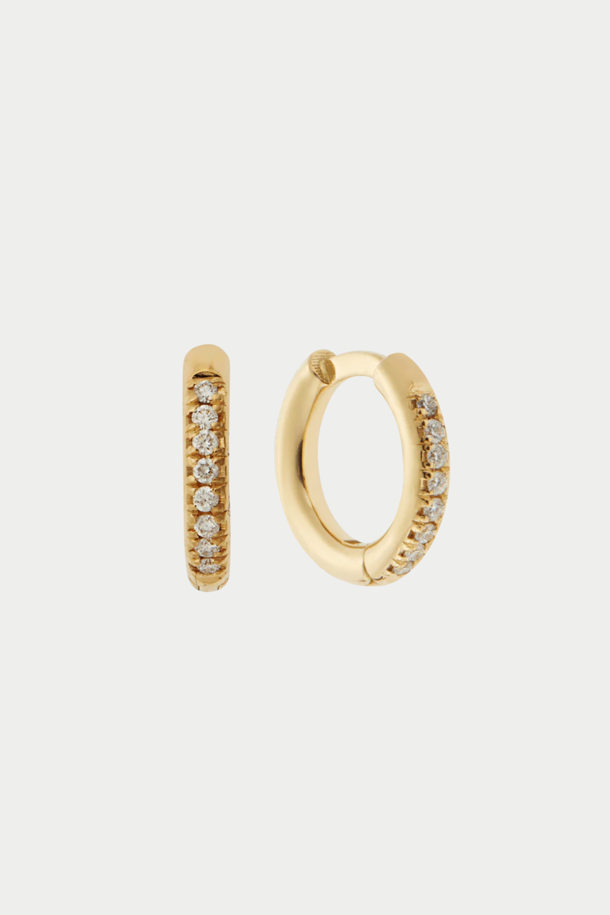 ILEANA MAKRI - Seamless Midi Hoops, White Diamonds