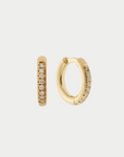 ILEANA MAKRI - Seamless Midi Hoops, White Diamonds