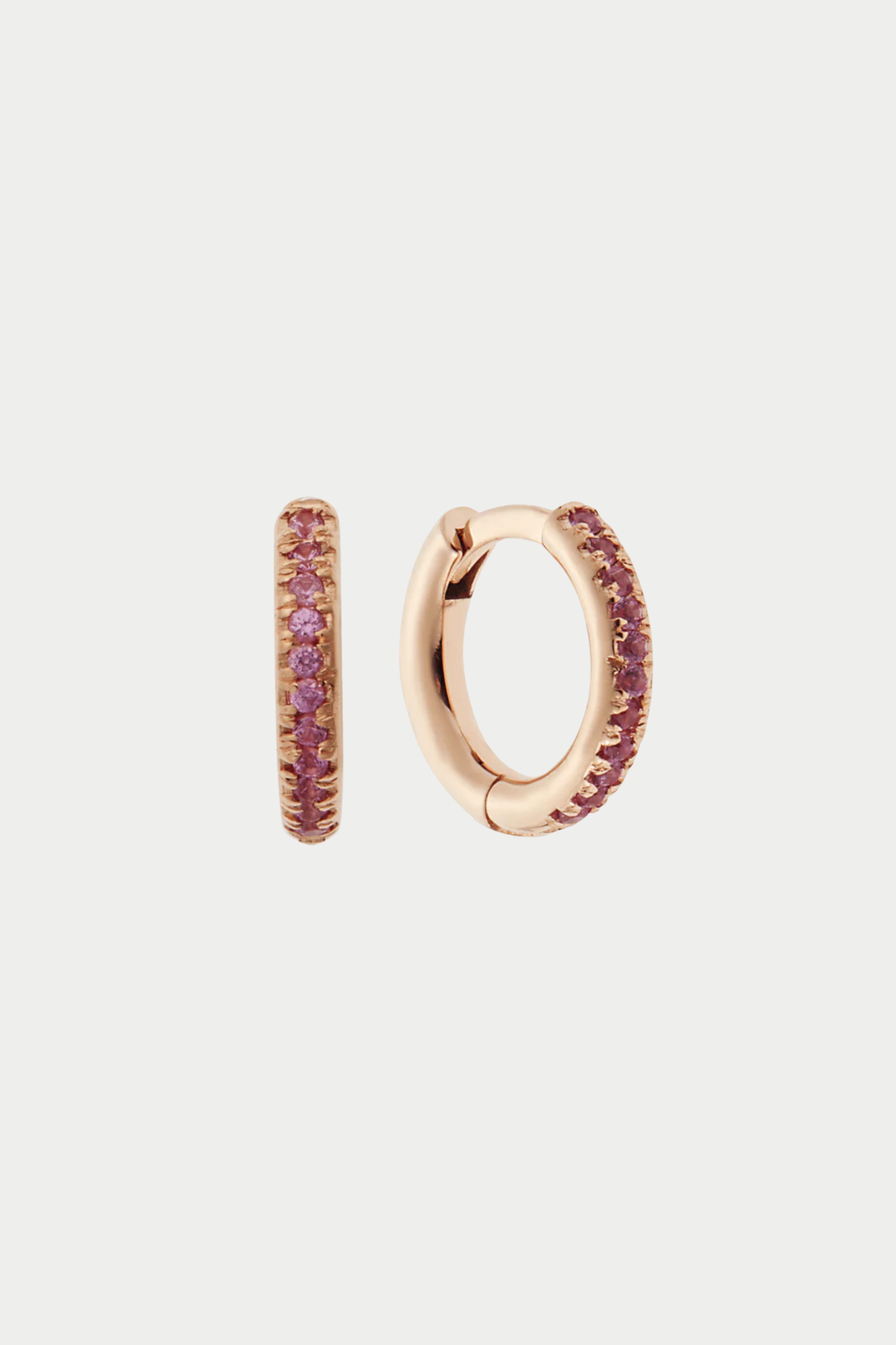 ILEANA MAKRI - Seamless Midi Hoops, Pink Sapphire