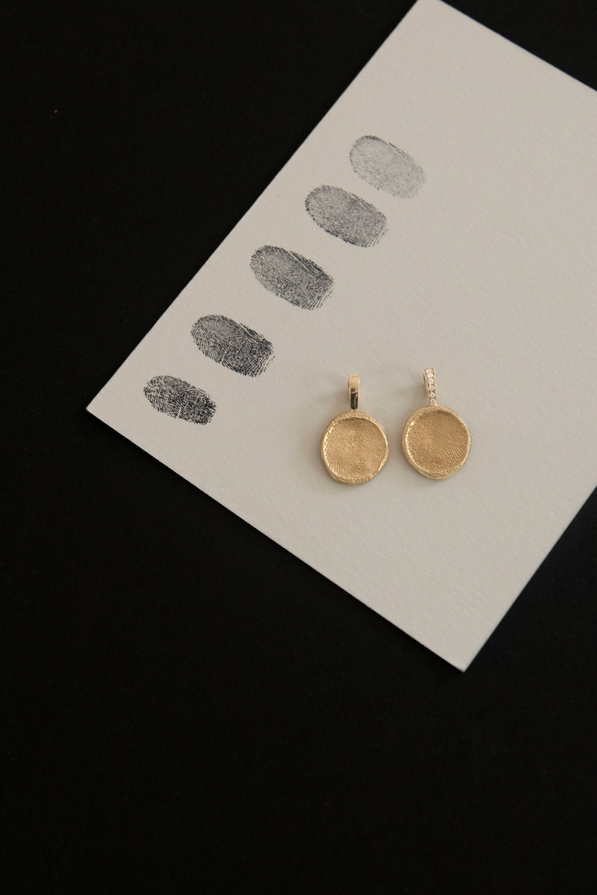 Custom Fingerprint Coin, Yellow Gold