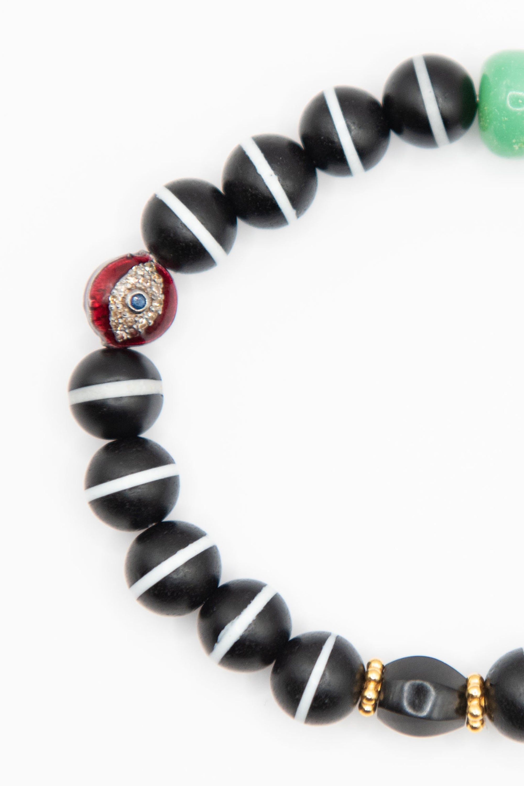 ILEANA MAKRI - Beaded Bracelet, Onyx Stripe