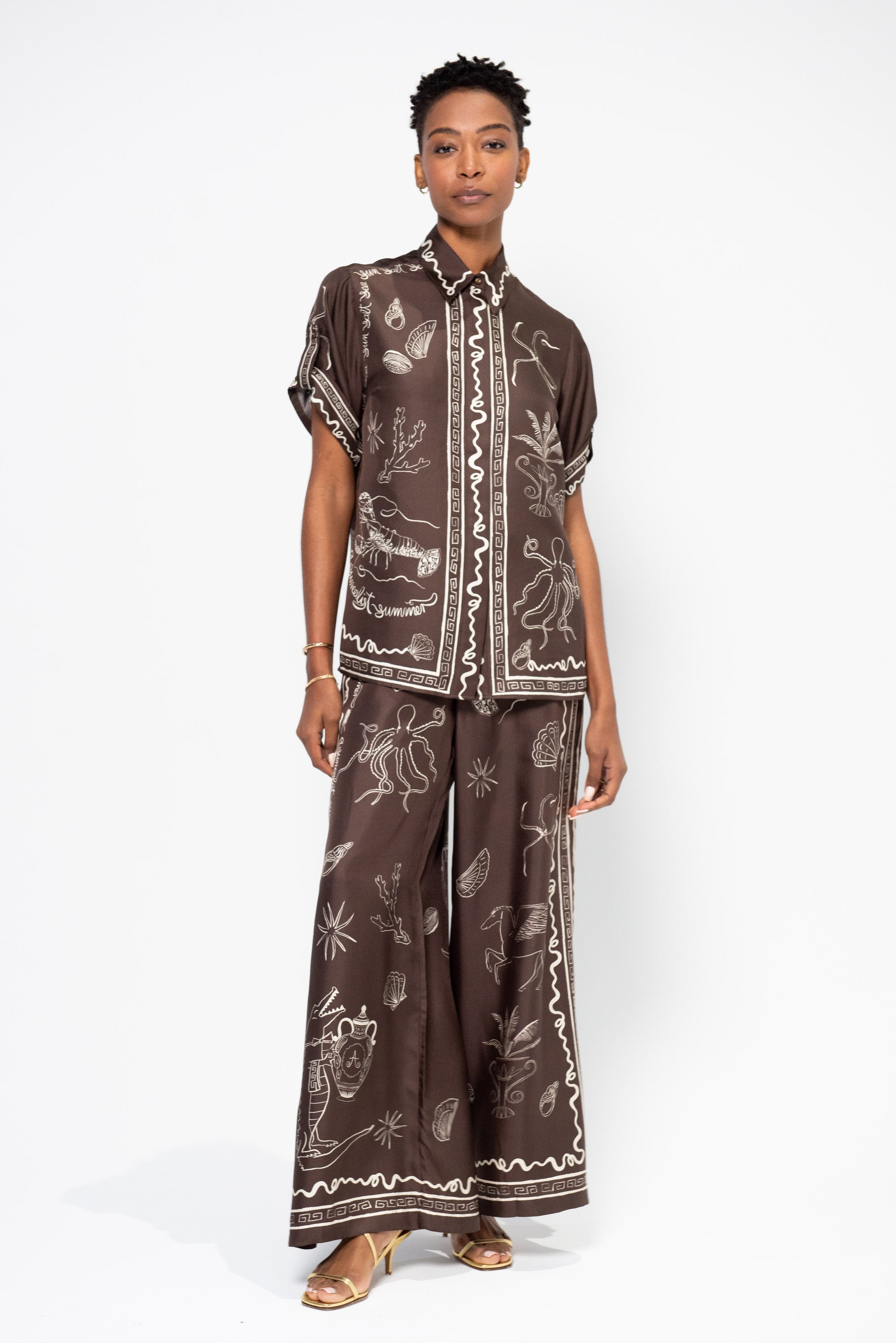 Sammy Silk Pant, Chocolate