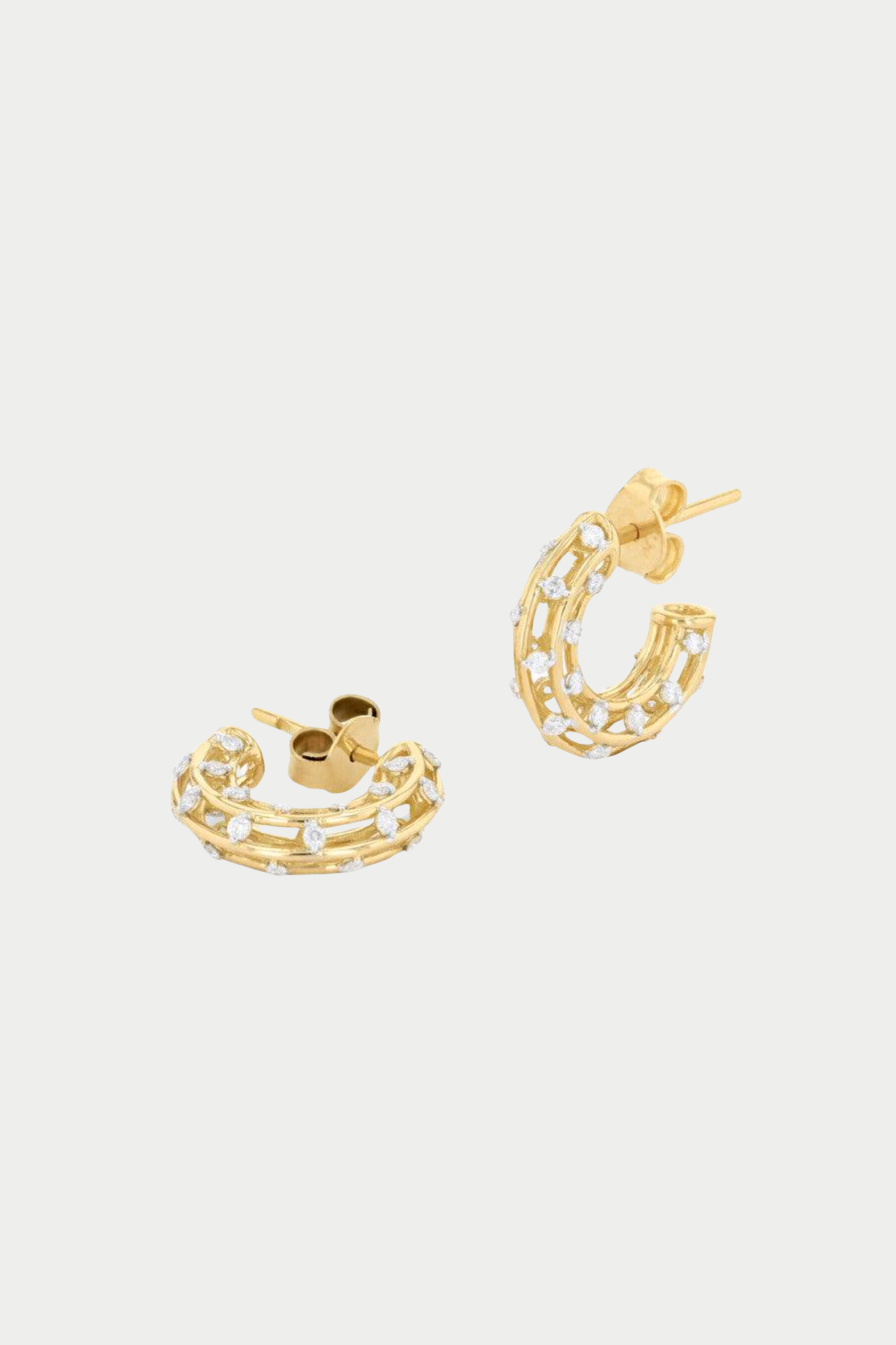 JOANNA DAHDAH - Cage Hoop Earrings, Yellow Gold