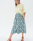 TIBI - Recycled Nylon Batik Full Skirt, Dark Hunter Green