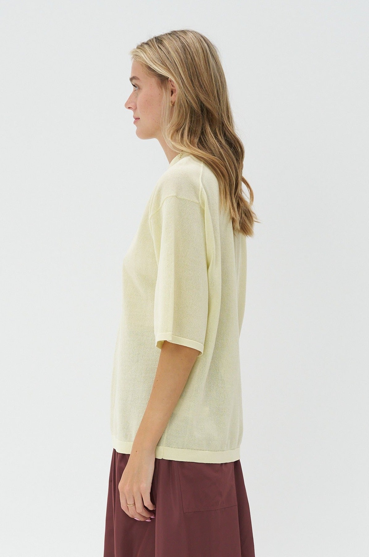 TIBI - Crispy Sweater Oversized Easy T-Shirt, Butter