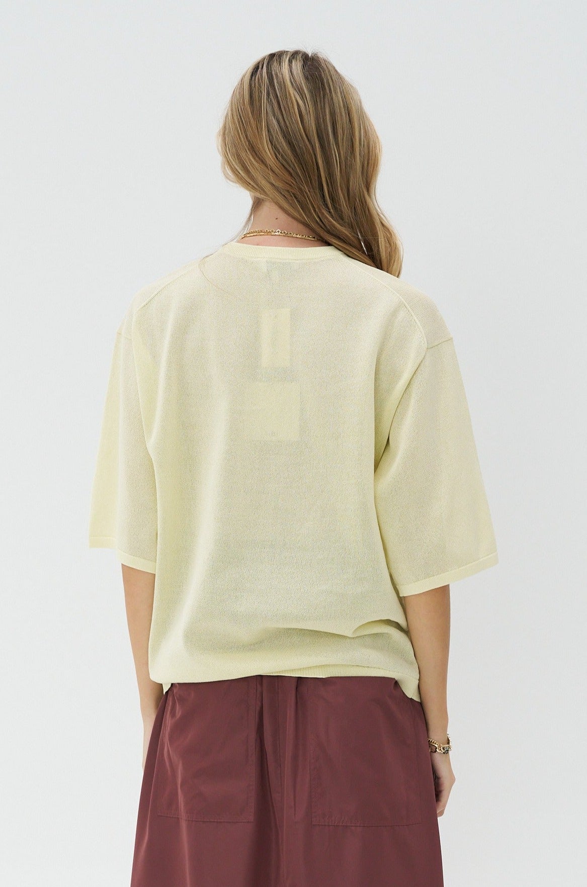 TIBI - Crispy Sweater Oversized Easy T-Shirt, Butter