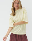 TIBI - Crispy Sweater Oversized Easy T-Shirt, Butter