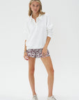 TIBI - Batik Pull-On Short, Cinnamon Multi