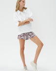 TIBI - Batik Pull-On Short, Cinnamon Multi