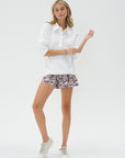 TIBI - Batik Pull-On Short, Cinnamon Multi