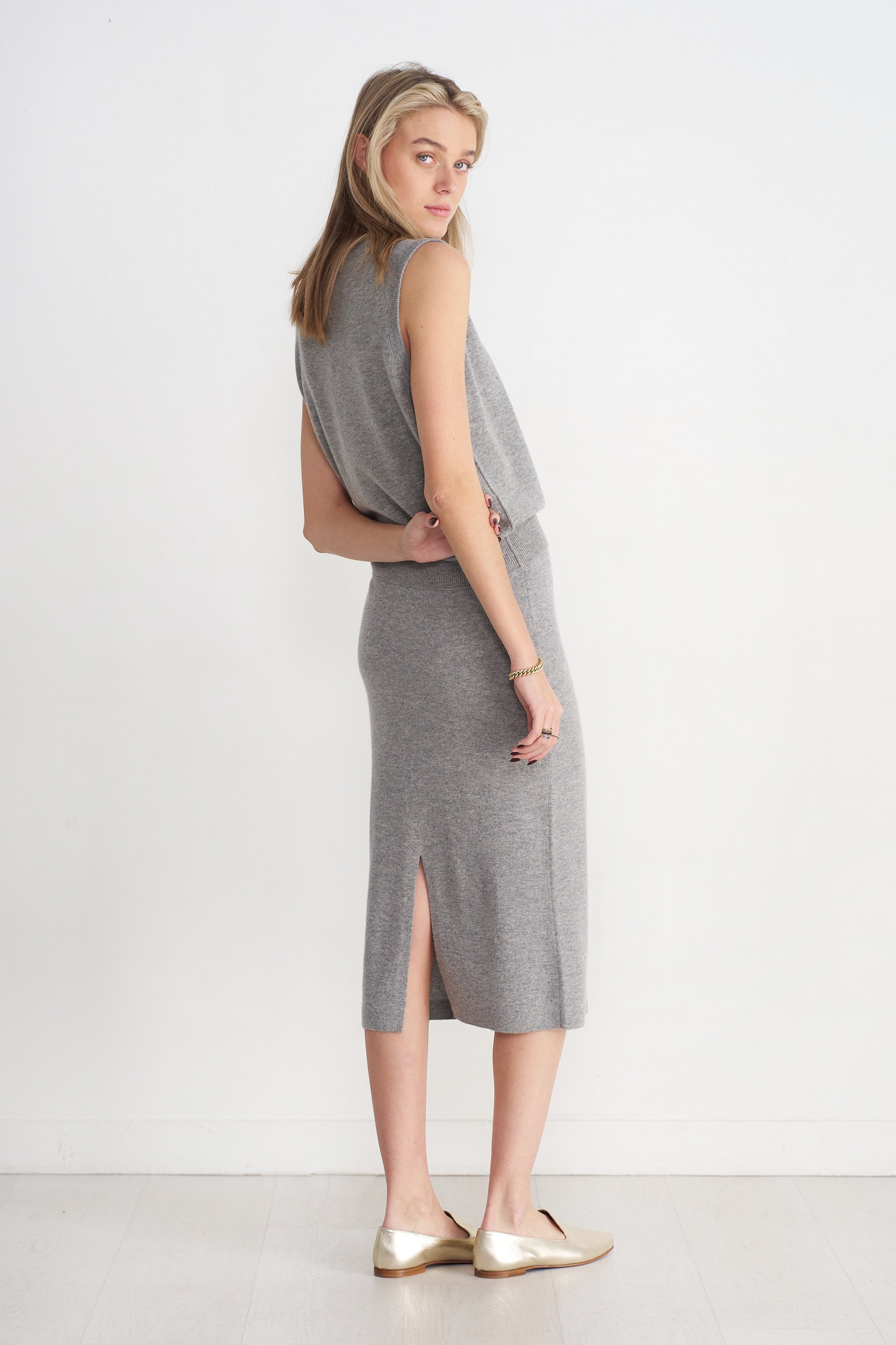 Allude - Long Skirt, Heather Melange