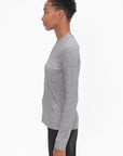 LOULOU STUDIO - Ortigia Long Sleeves T-Shirt, Grey Melange