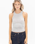 TIBI - Circular Fine Rib Tank, Heather Grey