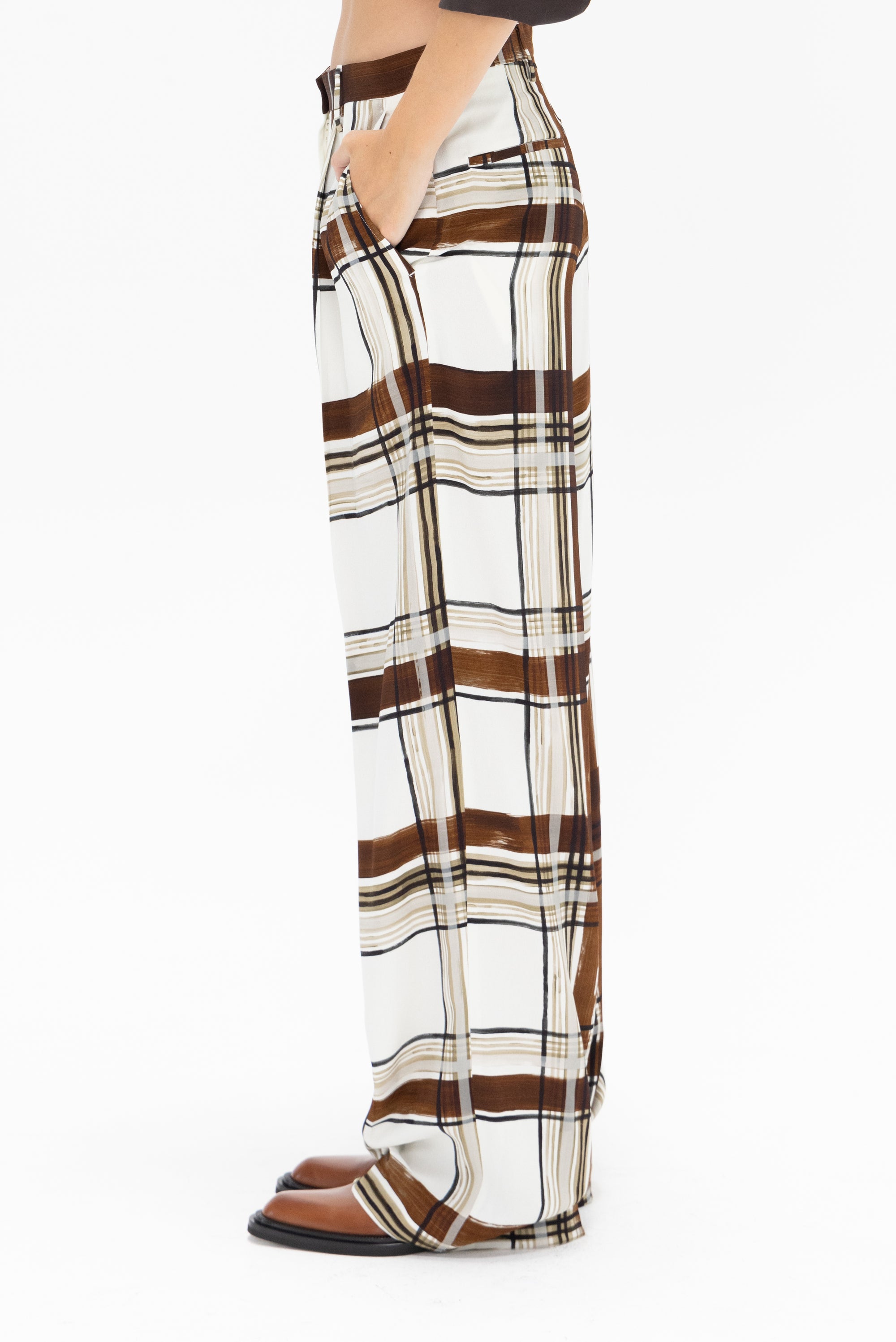 DRIES VAN NOTEN - Wide Leg Trousers, Brown