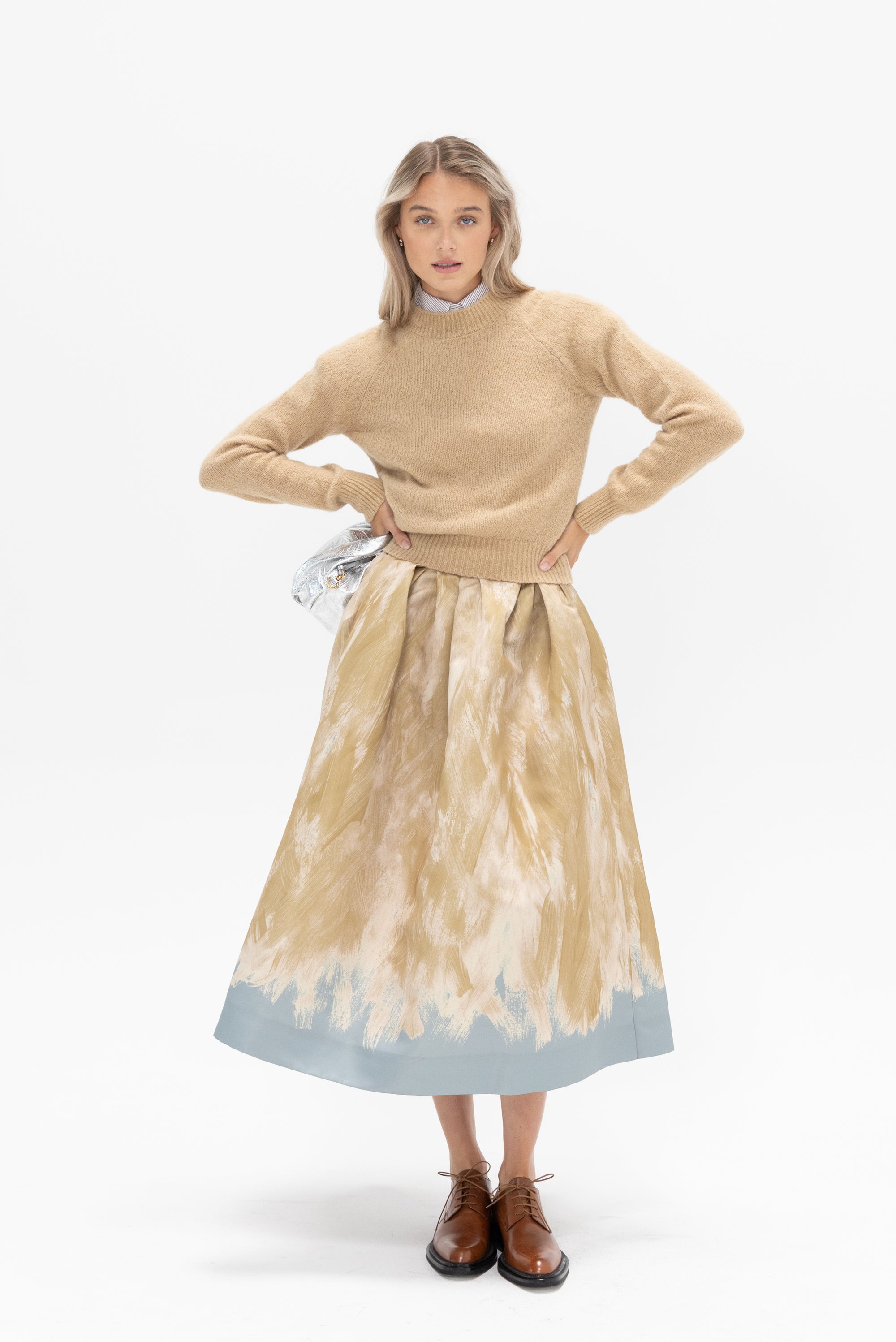 DRIES VAN NOTEN - A-line Skirt, Beige