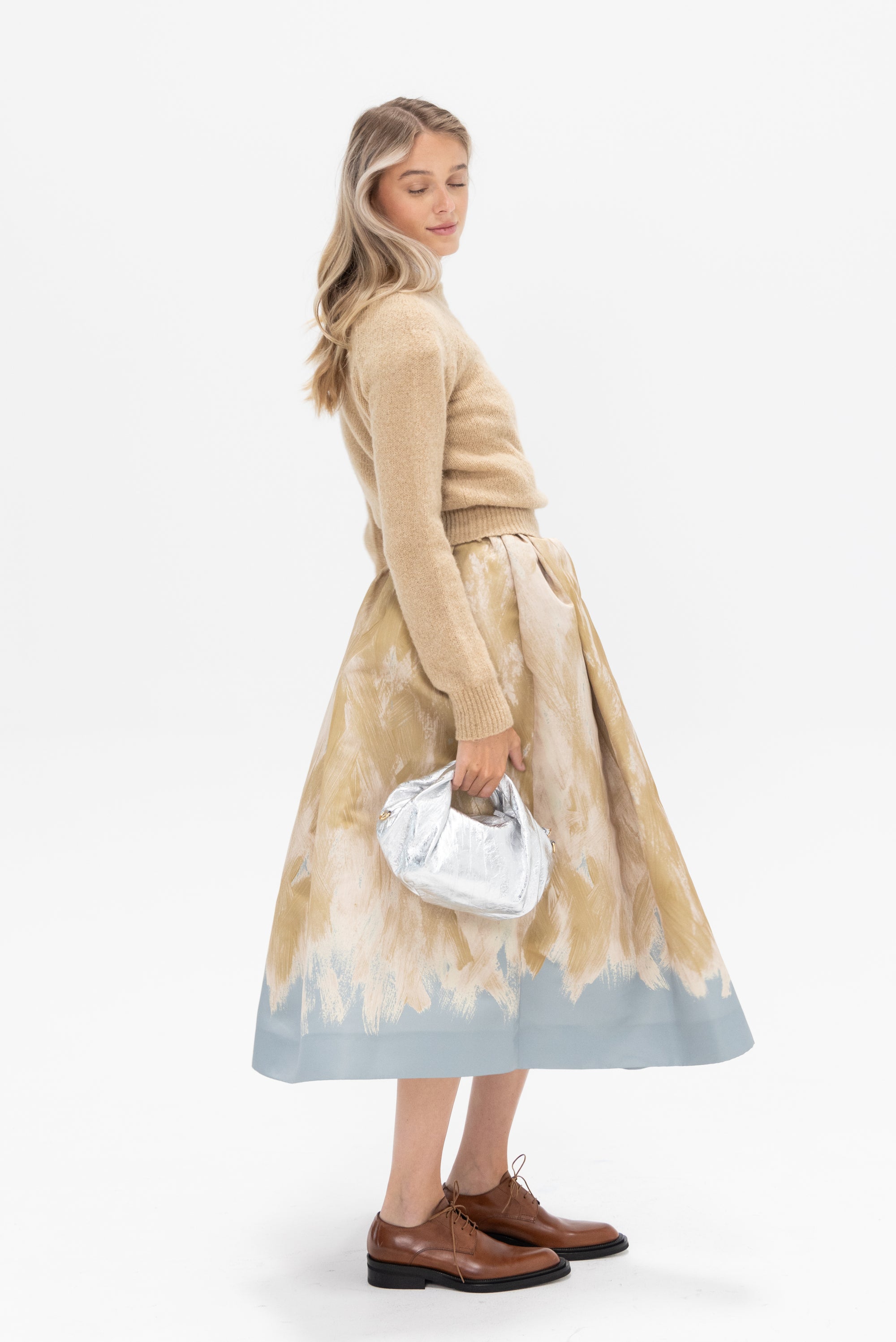 DRIES VAN NOTEN - A-line Skirt, Beige