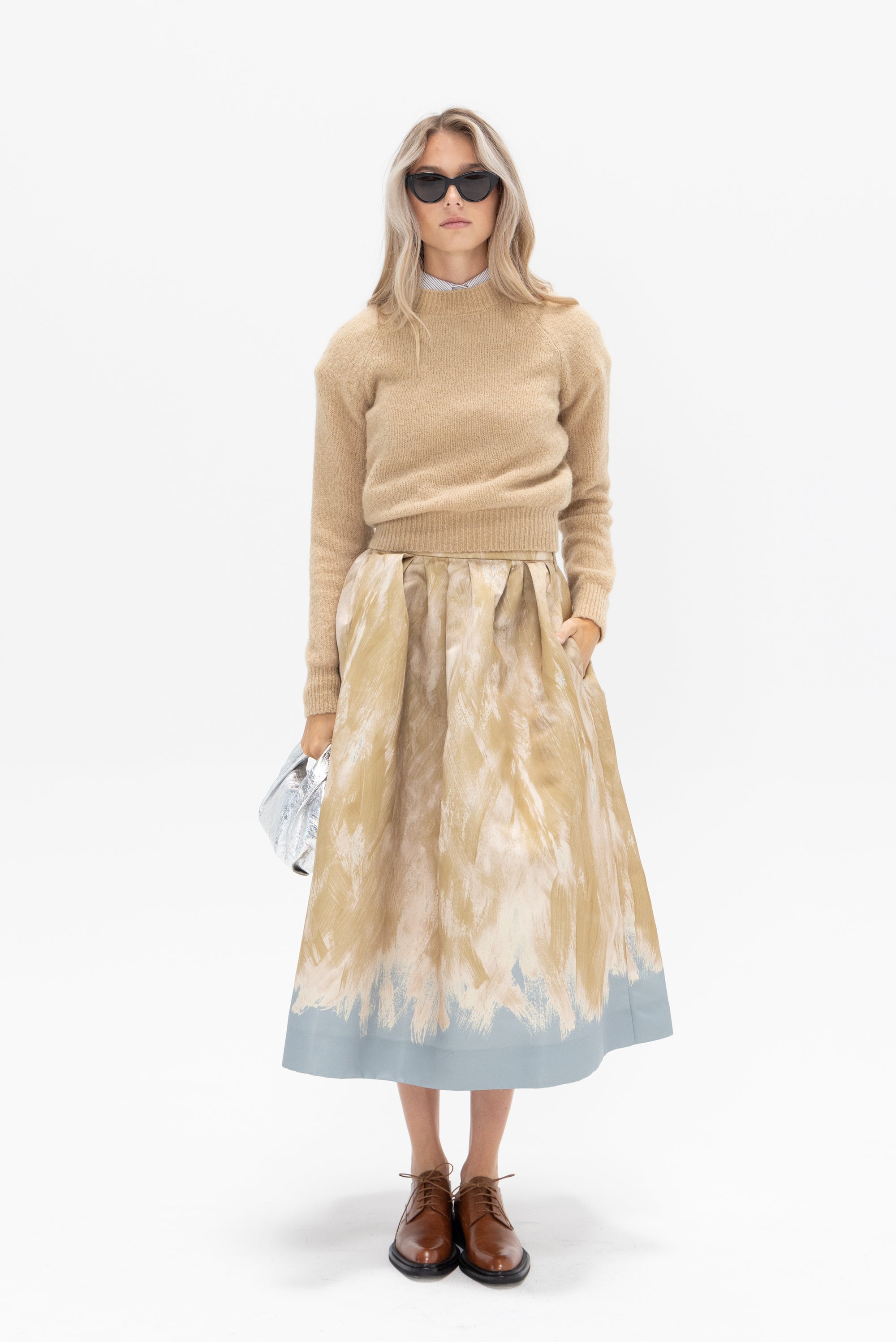 DRIES VAN NOTEN - A-line Skirt, Beige