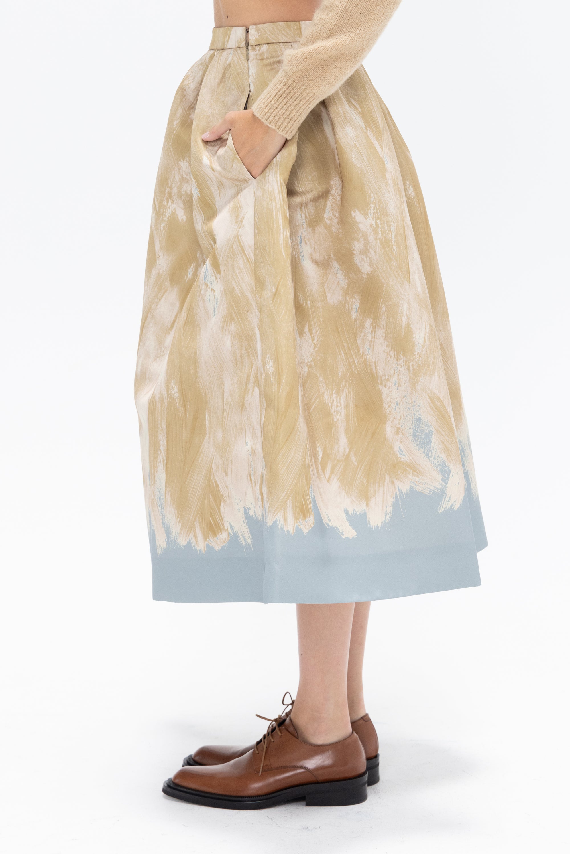 DRIES VAN NOTEN - A-line Skirt, Beige