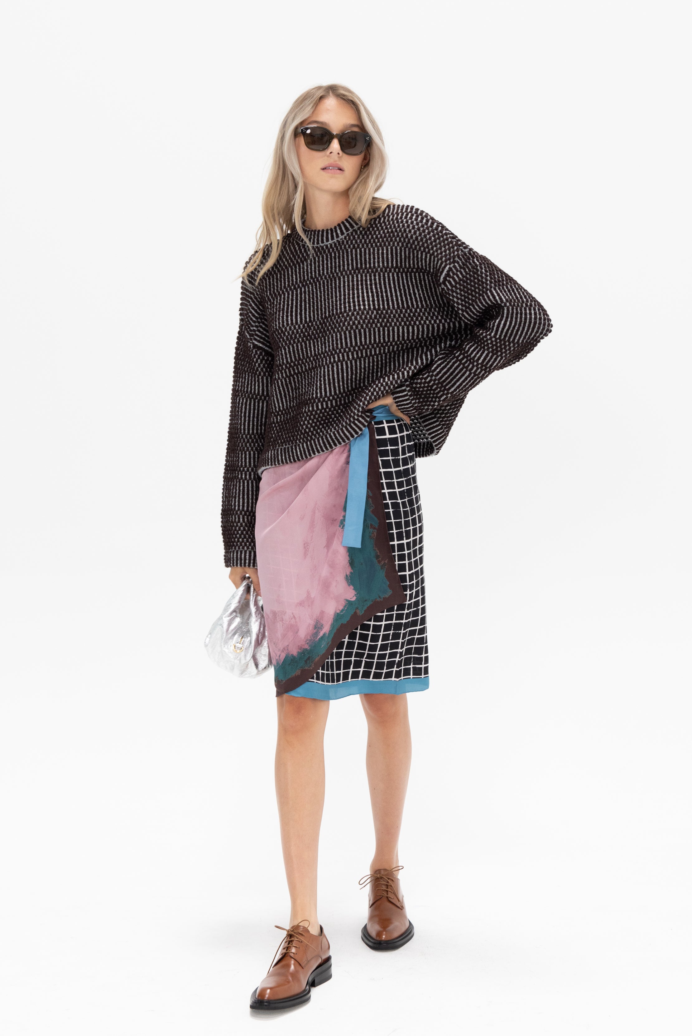 Dries Van Noten Wrap Skirt, Multi – Kick Pleat