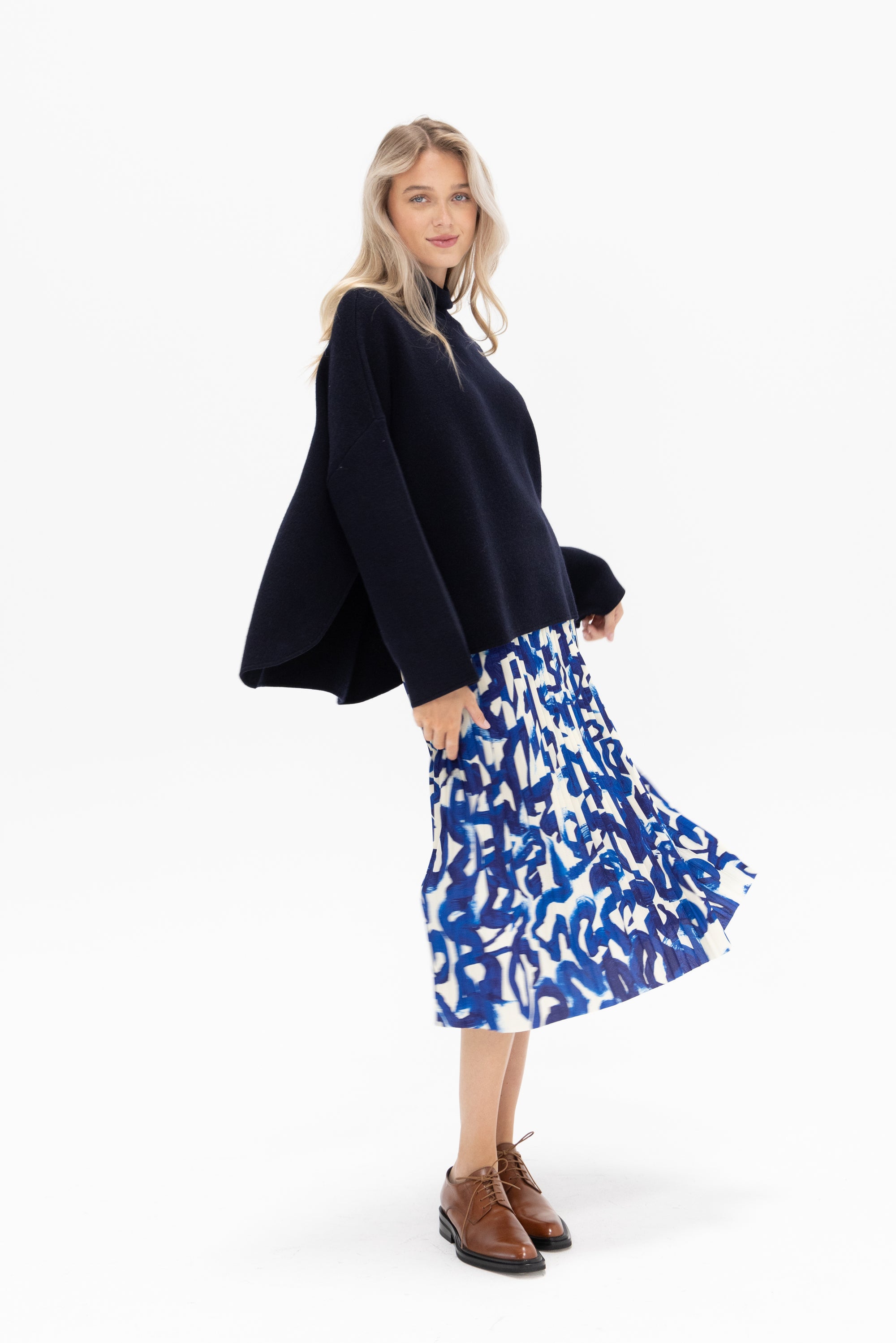 DRIES VAN NOTEN - Pleated Skirt, Blue