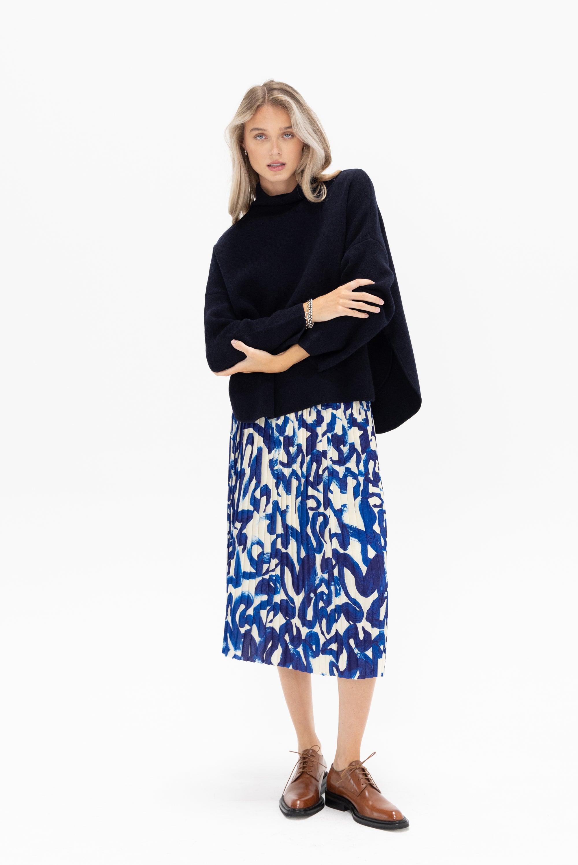 DRIES VAN NOTEN - Pleated Skirt, Blue