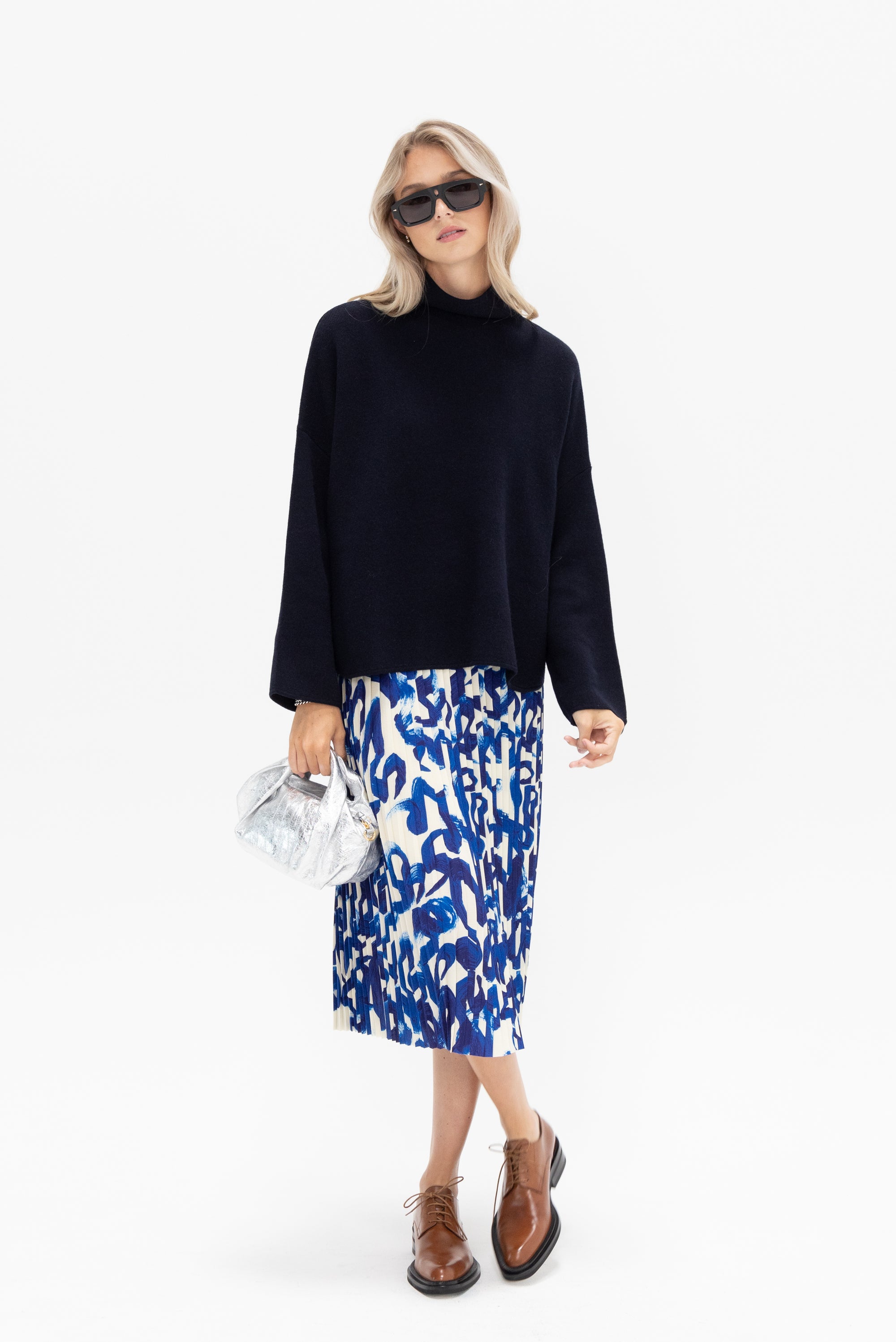 DRIES VAN NOTEN - Pleated Skirt, Blue