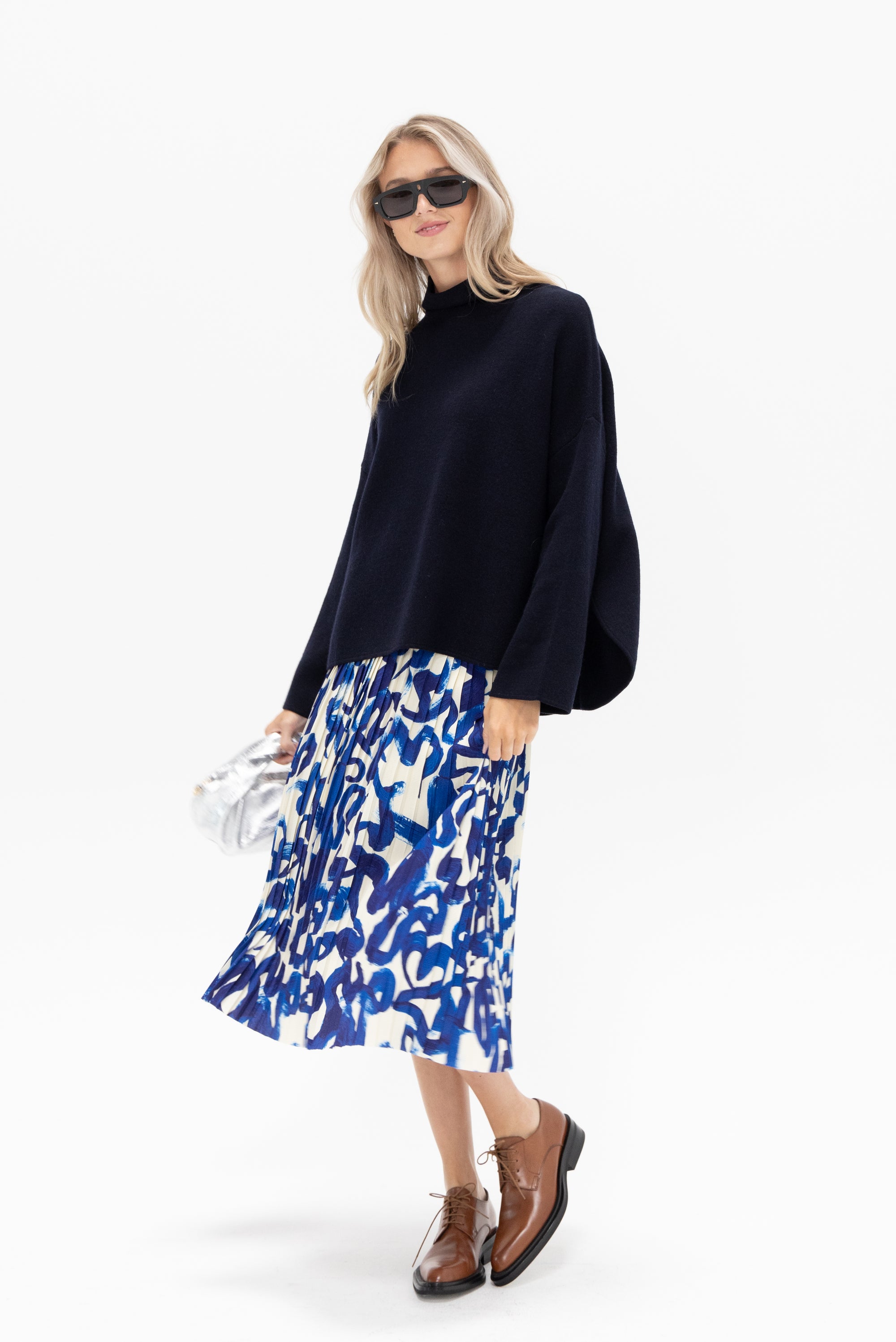 DRIES VAN NOTEN - Pleated Skirt, Blue