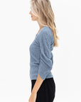 ZERO + MARIA CORNEJO - Long Sleeved Off Kilter Top, Light Blue