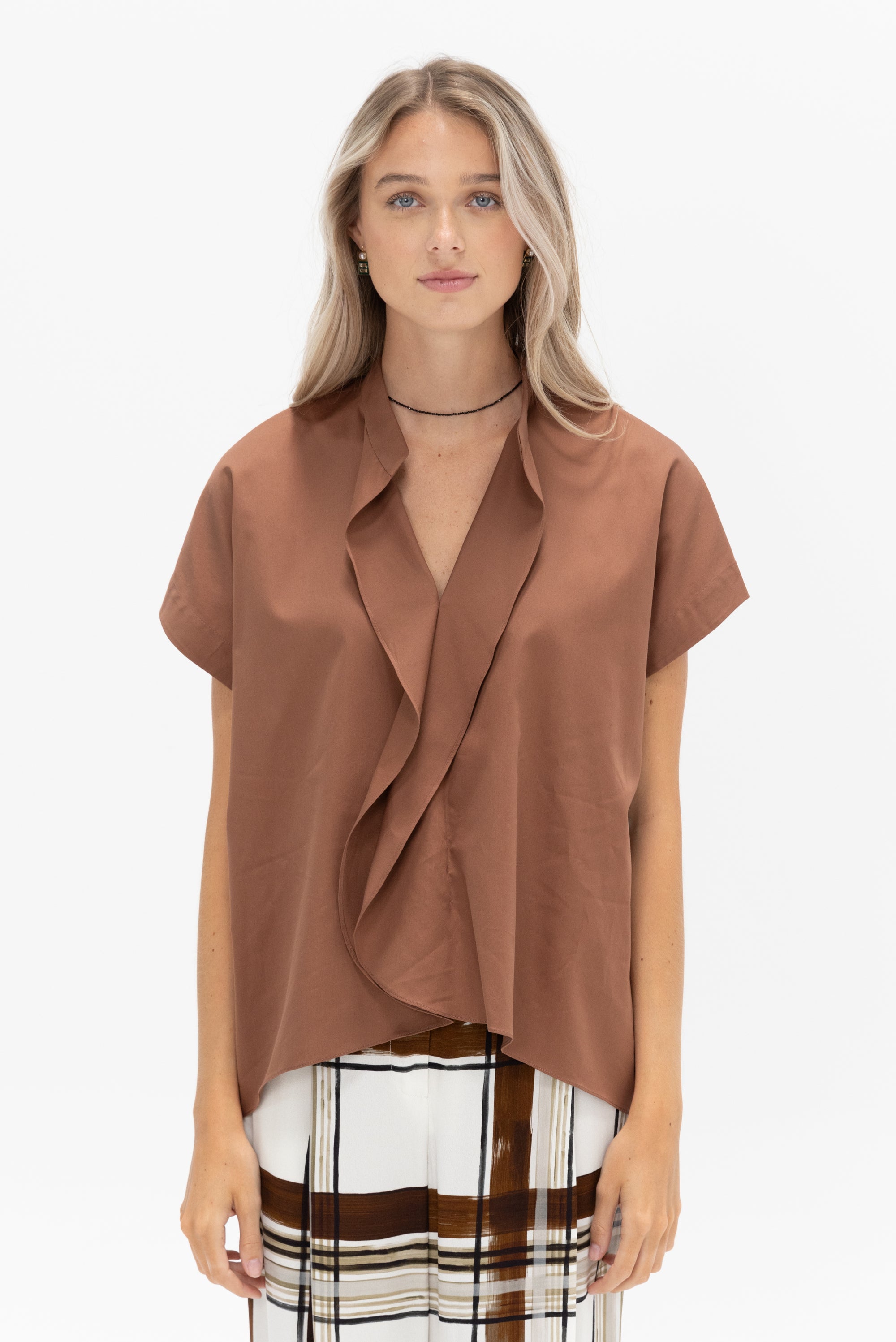 ZERO + MARIA CORNEJO - Fin Gaban Shirt, Tobacco