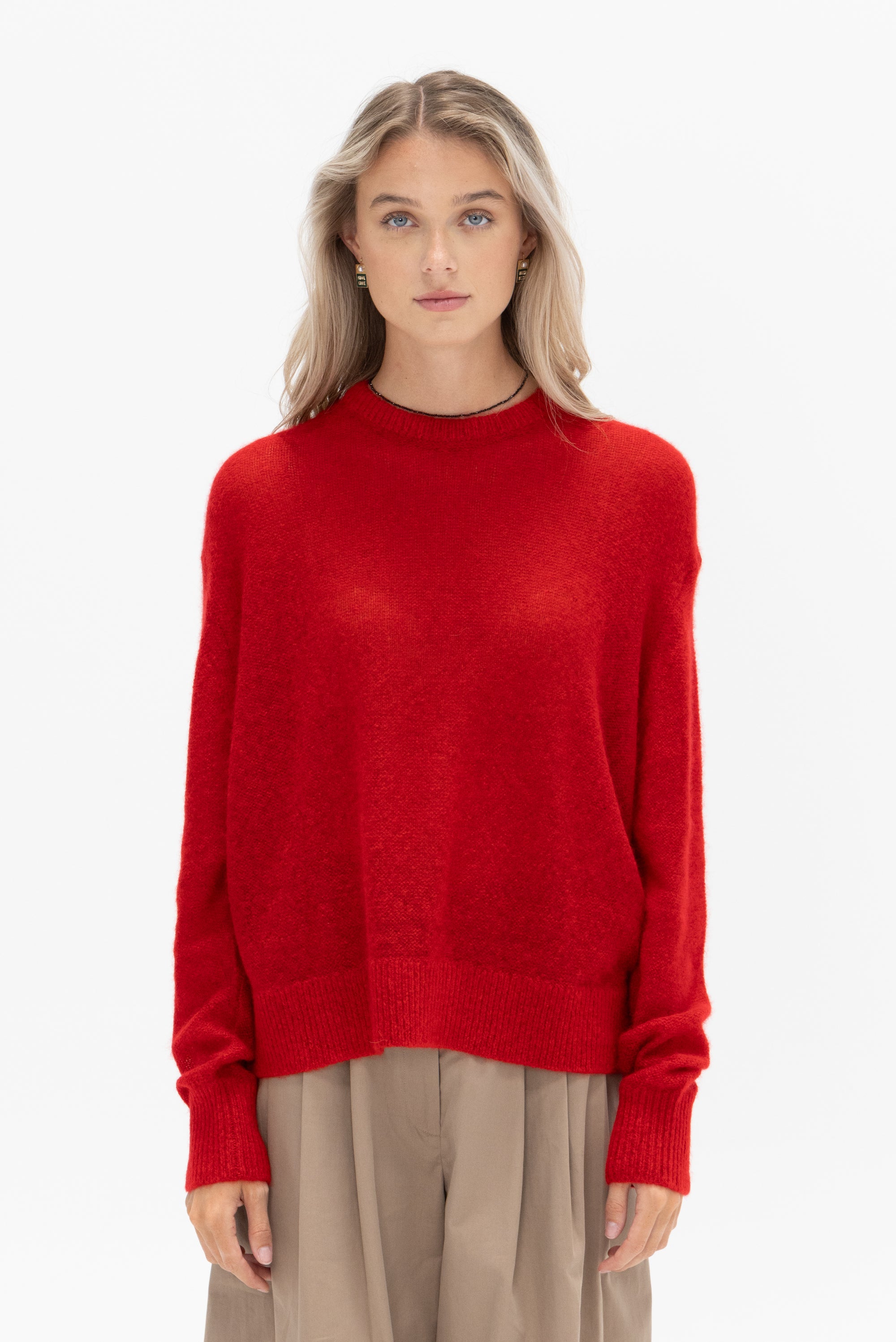 APIECE APART - Softest Tissue Weight Sweater, Red