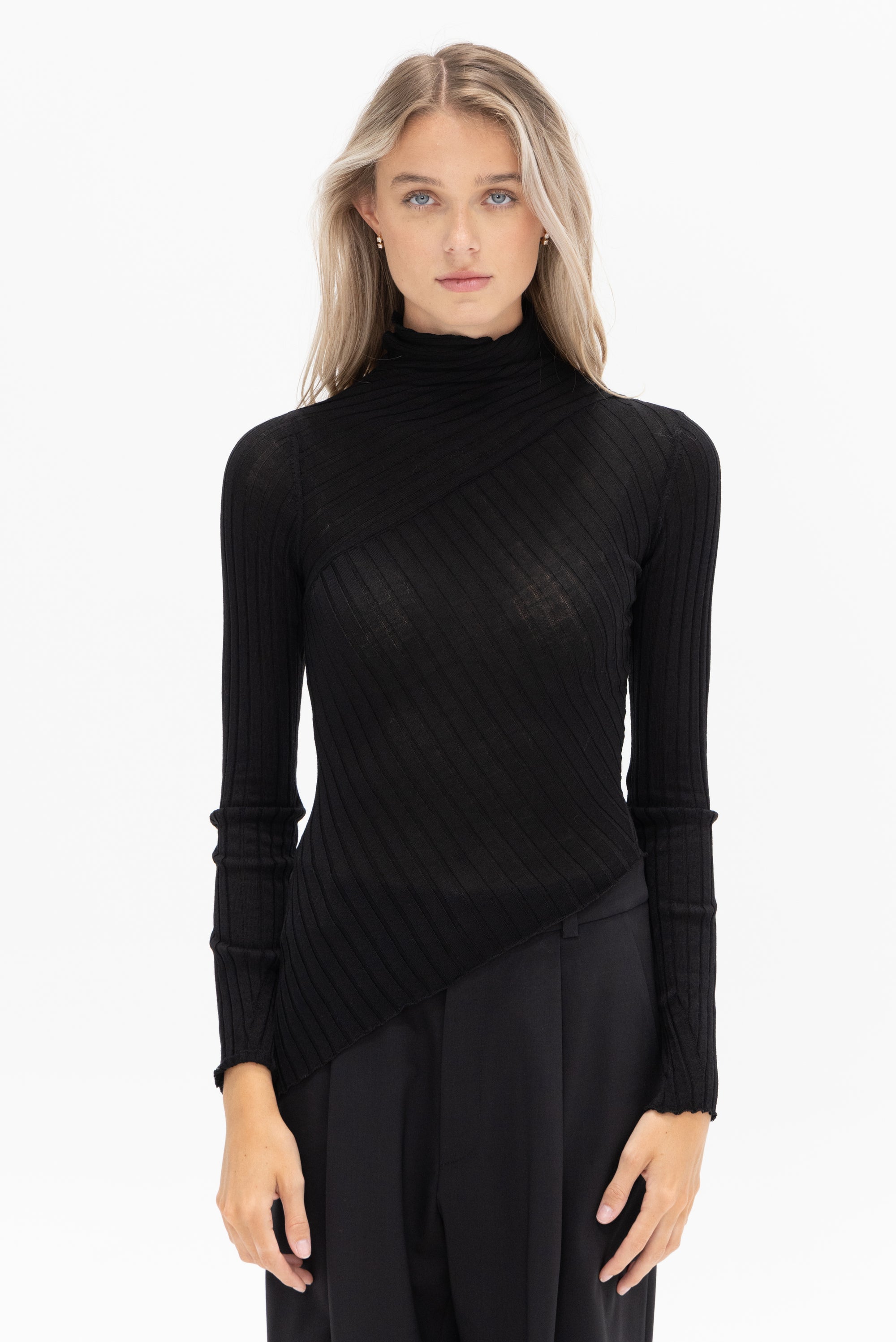 GAUCHERE - Knit Top, Black