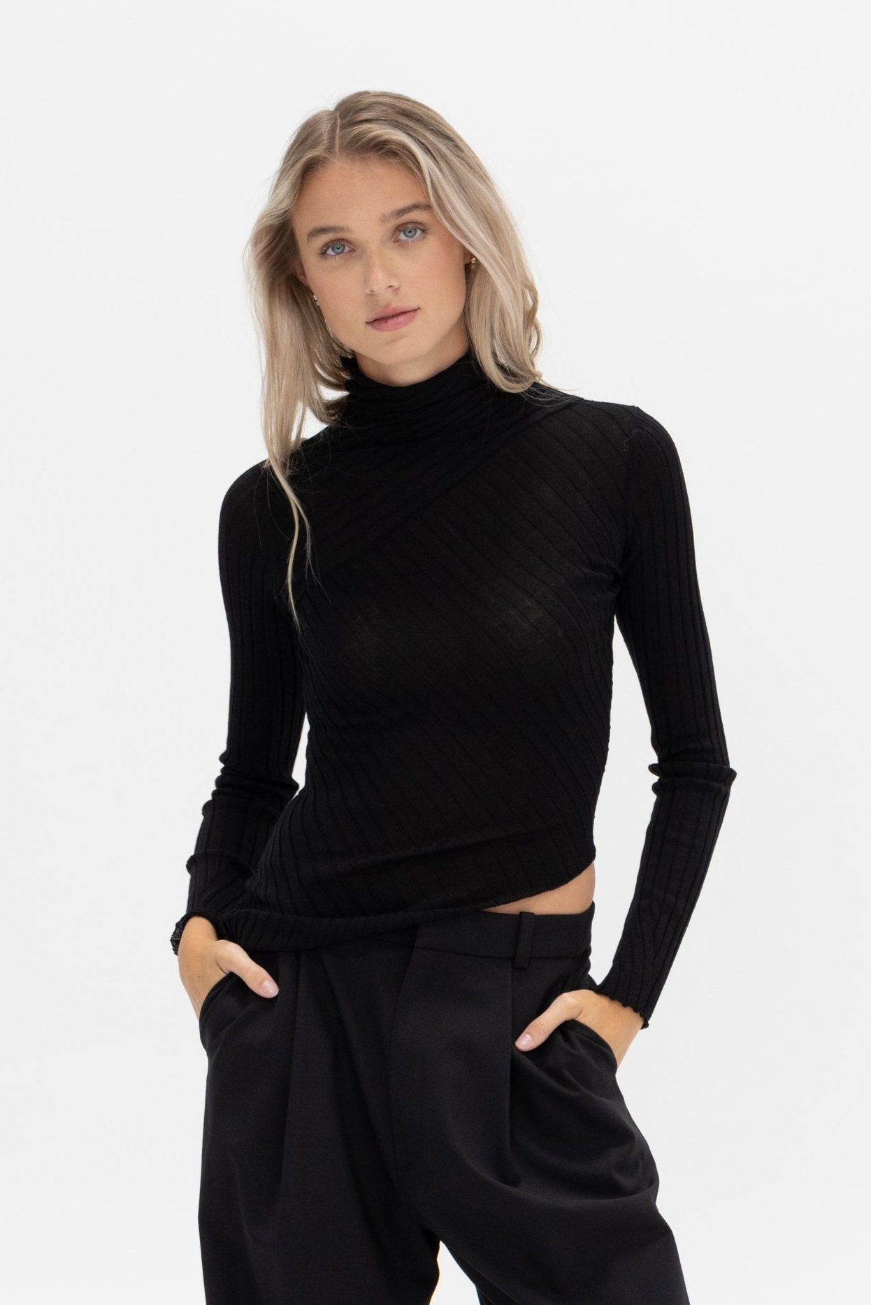 GAUCHERE - Knit Top, Black