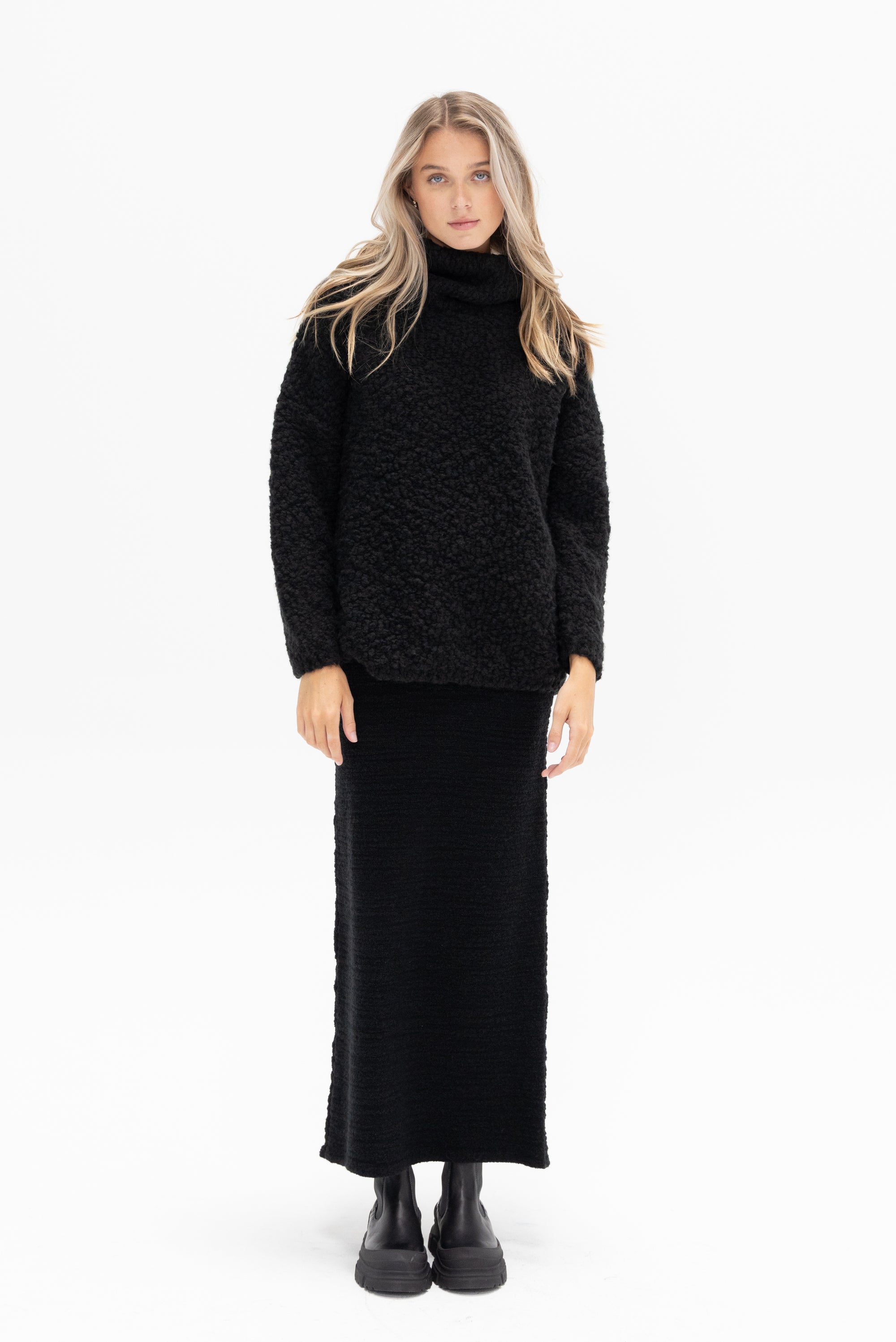 GAUCHERE - Knit Skirt, Black