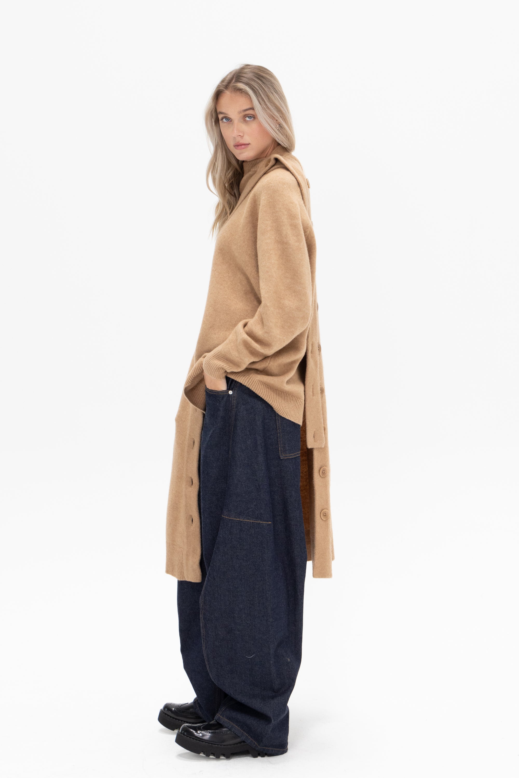 TIBI - Camel Hair Knit Cape, Camel