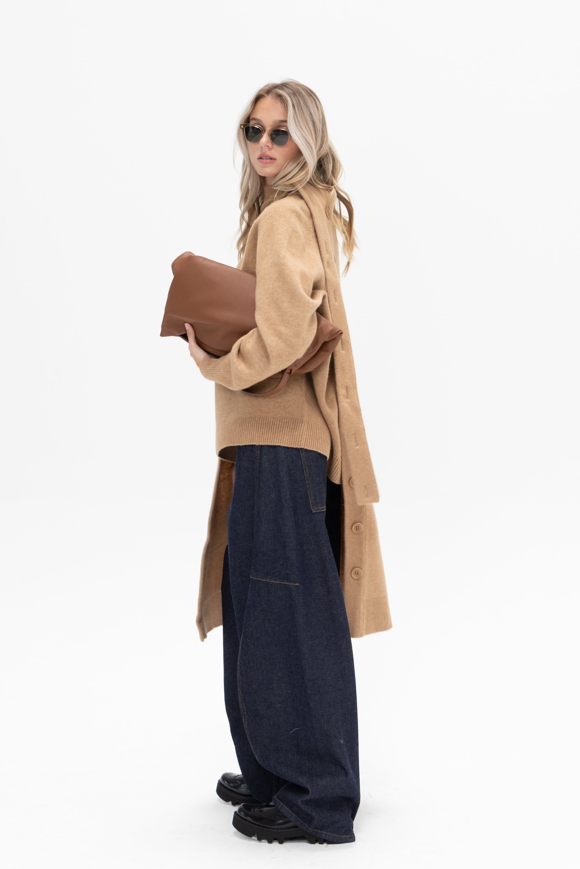 TIBI - Camel Hair Knit Cape, Camel