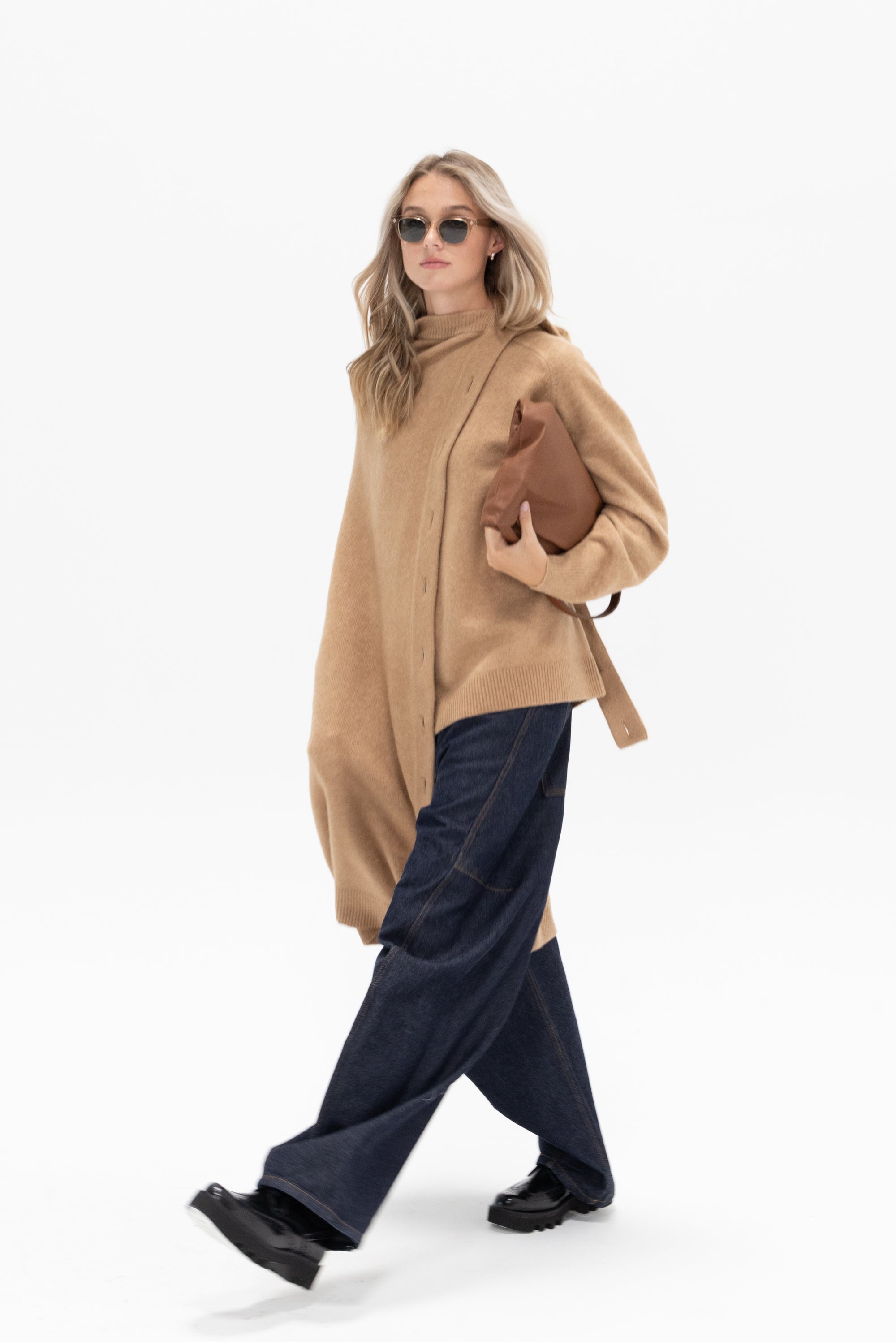 TIBI - Camel Hair Knit Cape, Camel