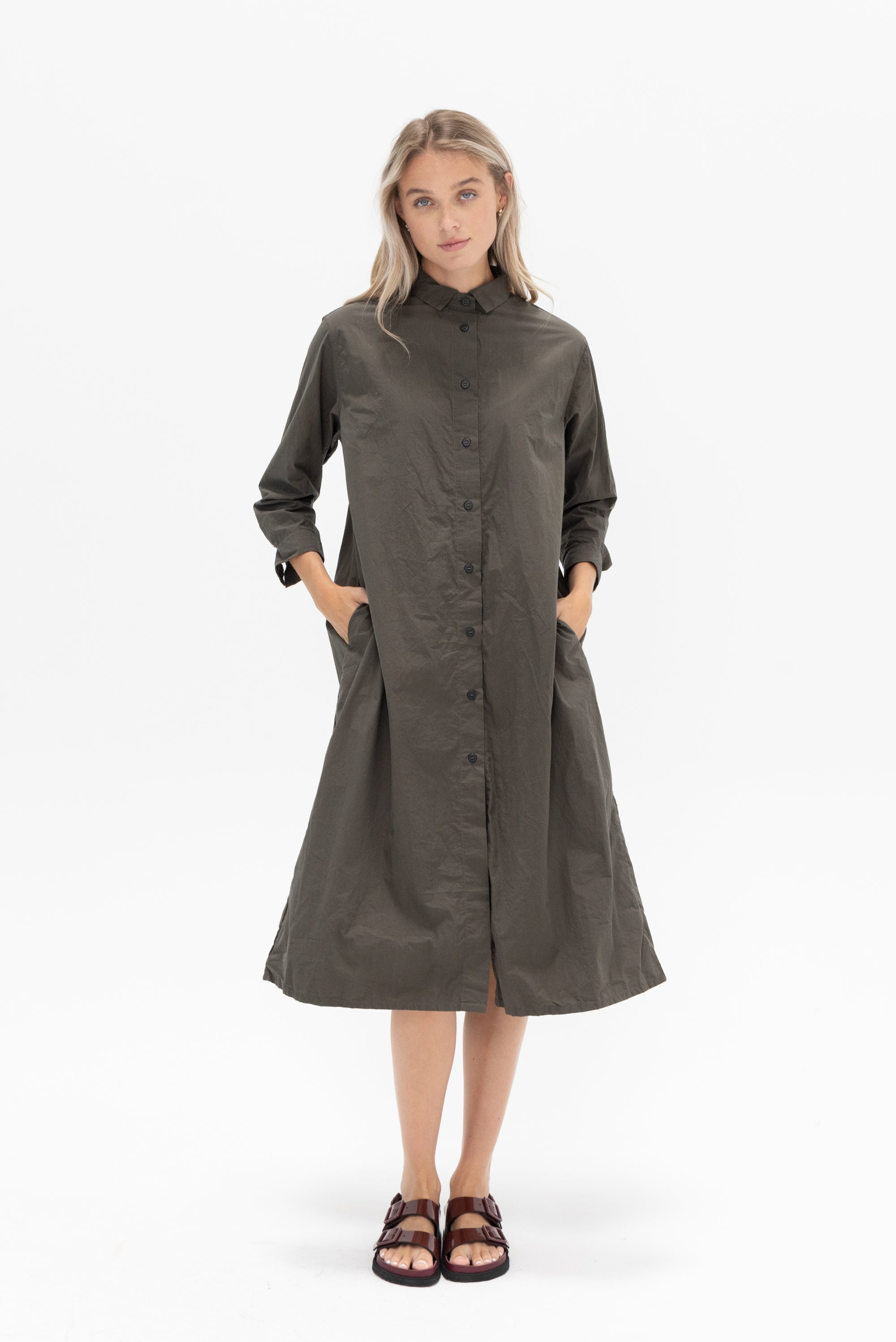 BERGFABEL - Shirt Dress, Kaki