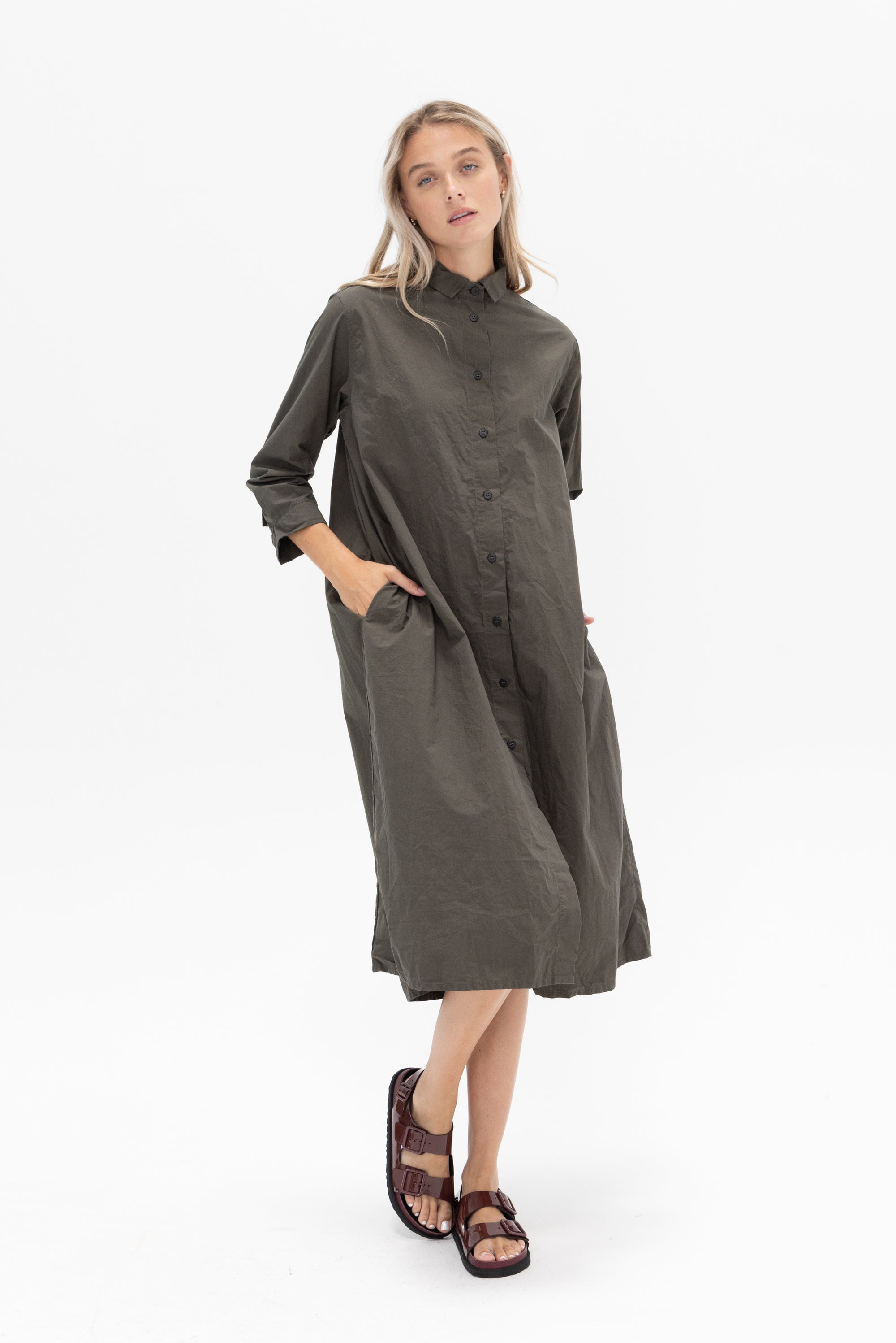 BERGFABEL - Shirt Dress, Kaki