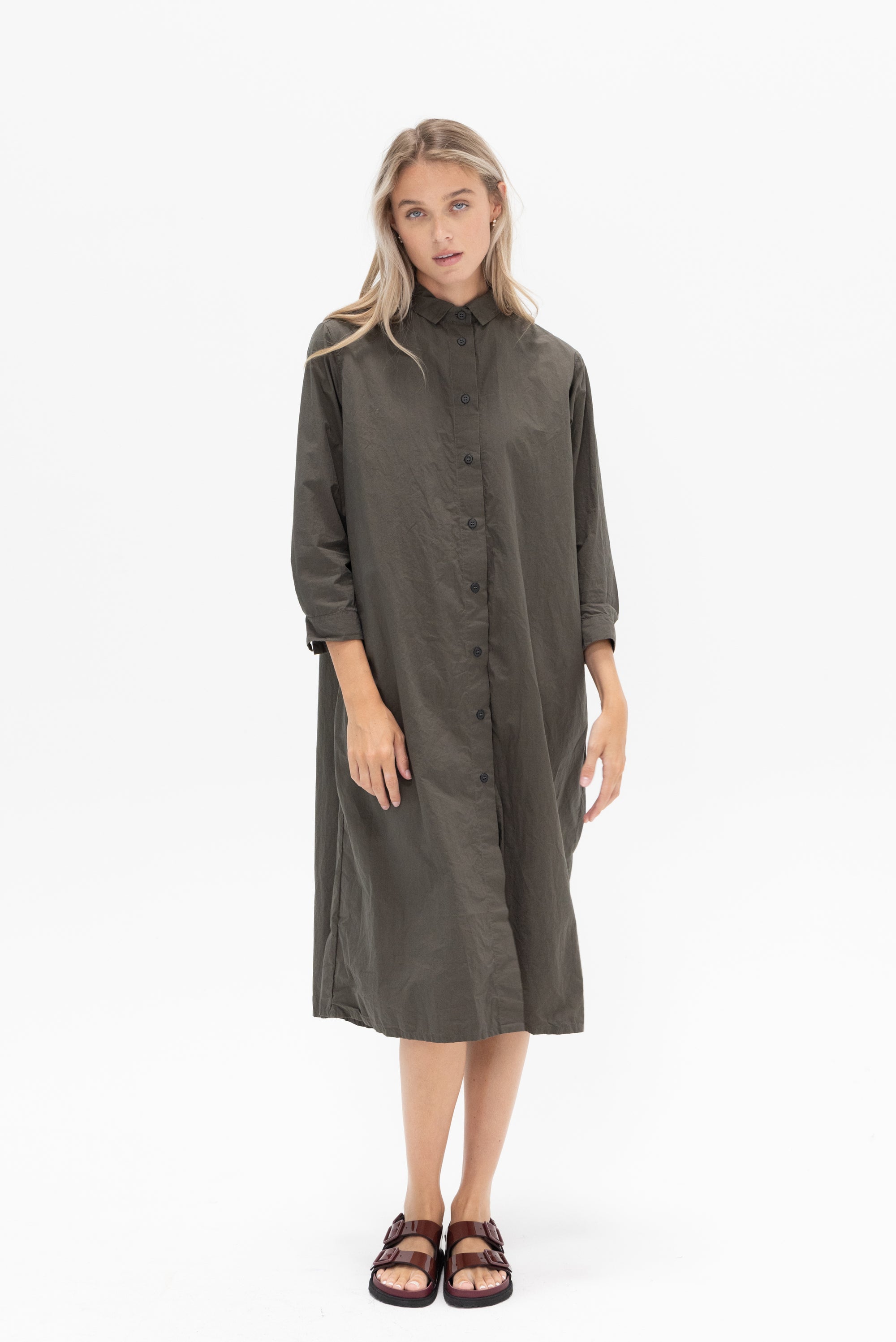 BERGFABEL - Shirt Dress, Kaki