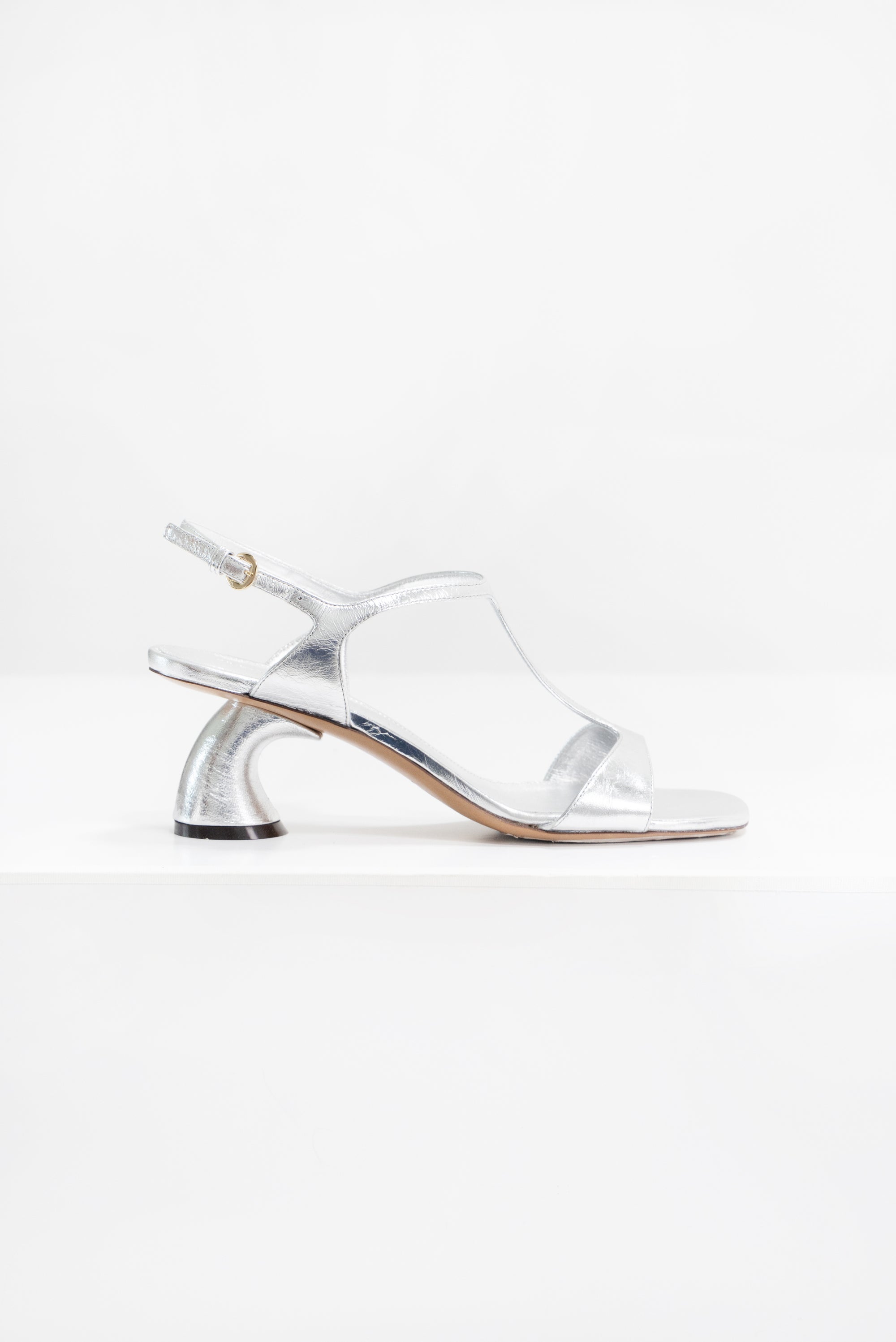 DRIES VAN NOTEN - Metallic Sandal, Silver