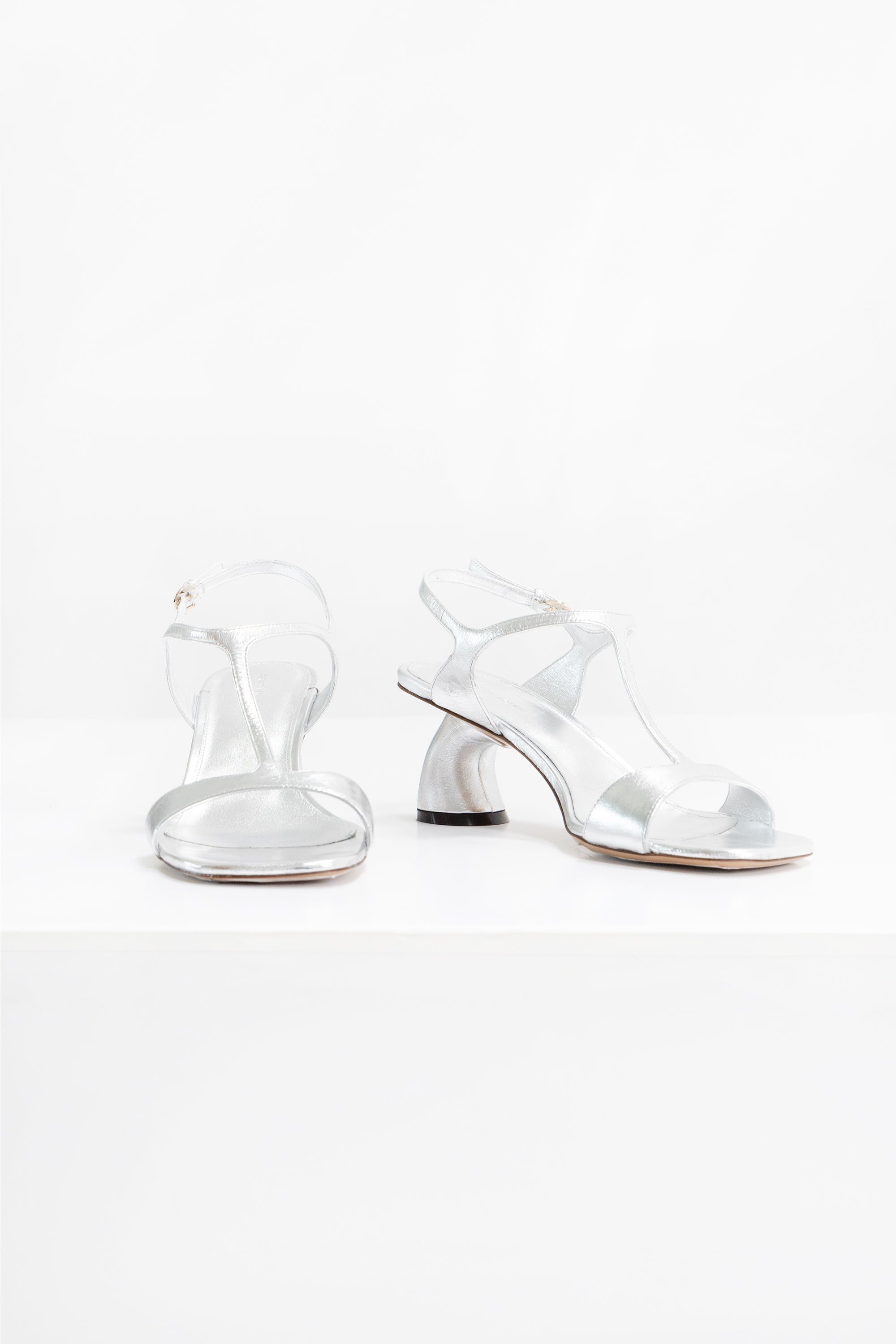 DRIES VAN NOTEN - Metallic Sandal, Silver