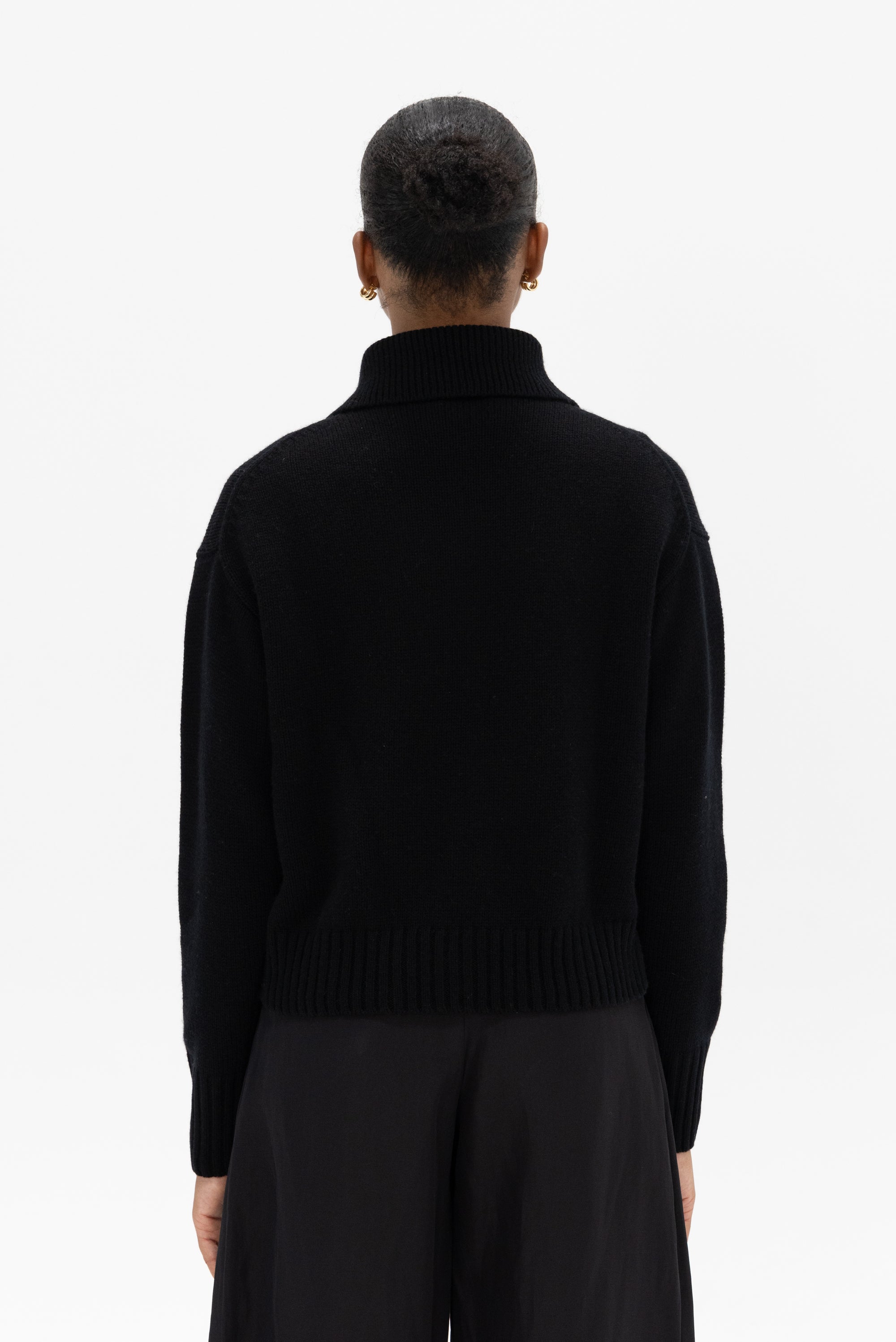 ALLUDE - Zip Cardigan, Noir